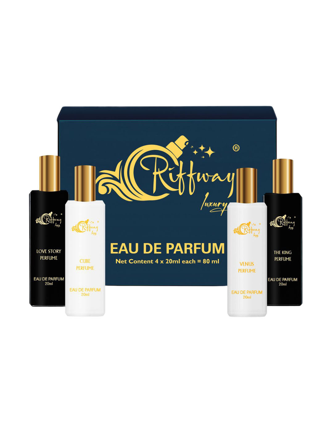 riffway Set Of 4 Love Story Cube The King Venus Long Lasting Eau De Parfum- 20 ml Each