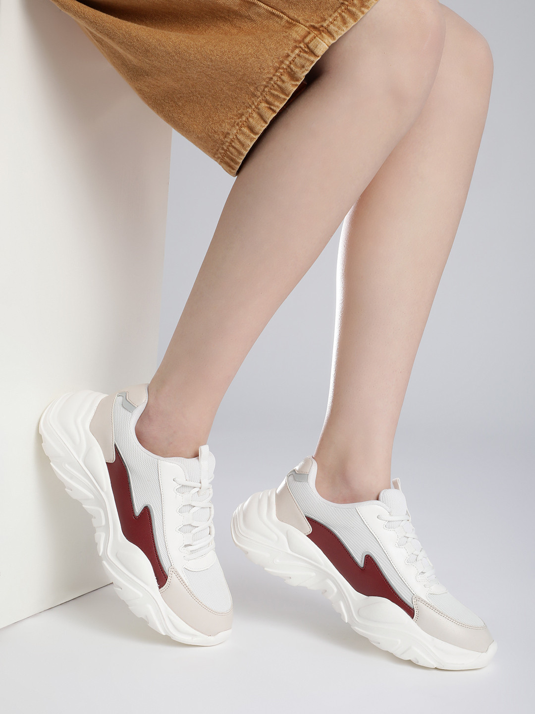 The Roadster Life Co. Women Colourblocked Chunky Sole Sneakers