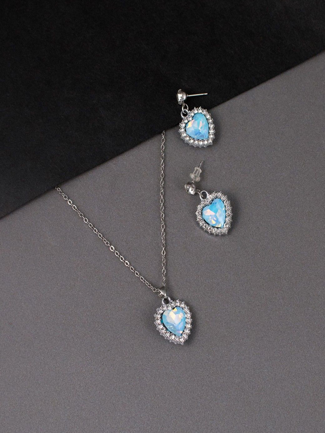 Jewelz Silver-Plated Heart Shape Jewellery Set