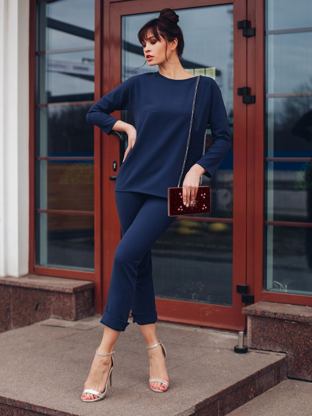 MISHA Embroidered Box Clutch