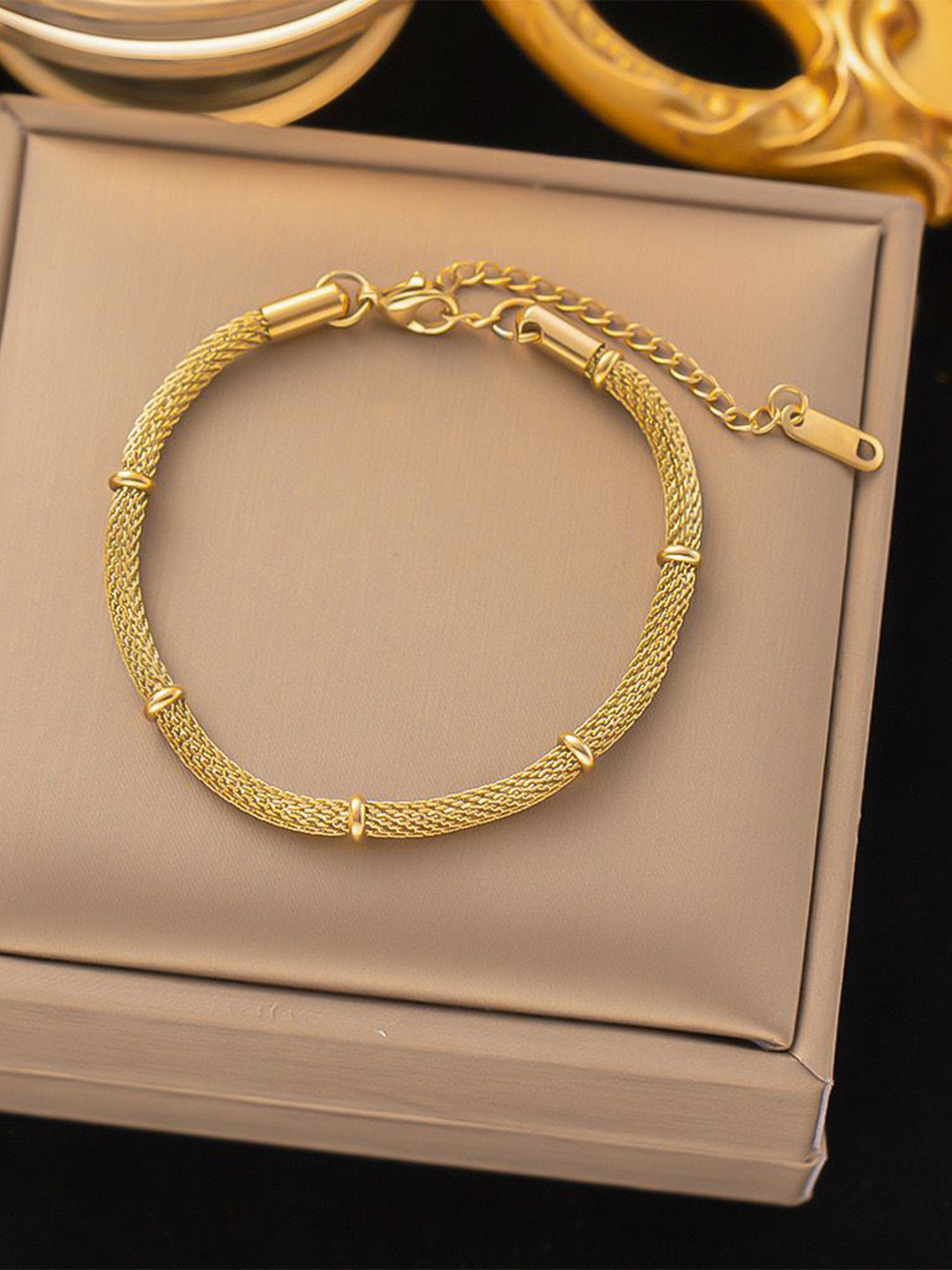 Aiza 18KT Gold Plated Ocean Breeze Rope Loose Bracelet