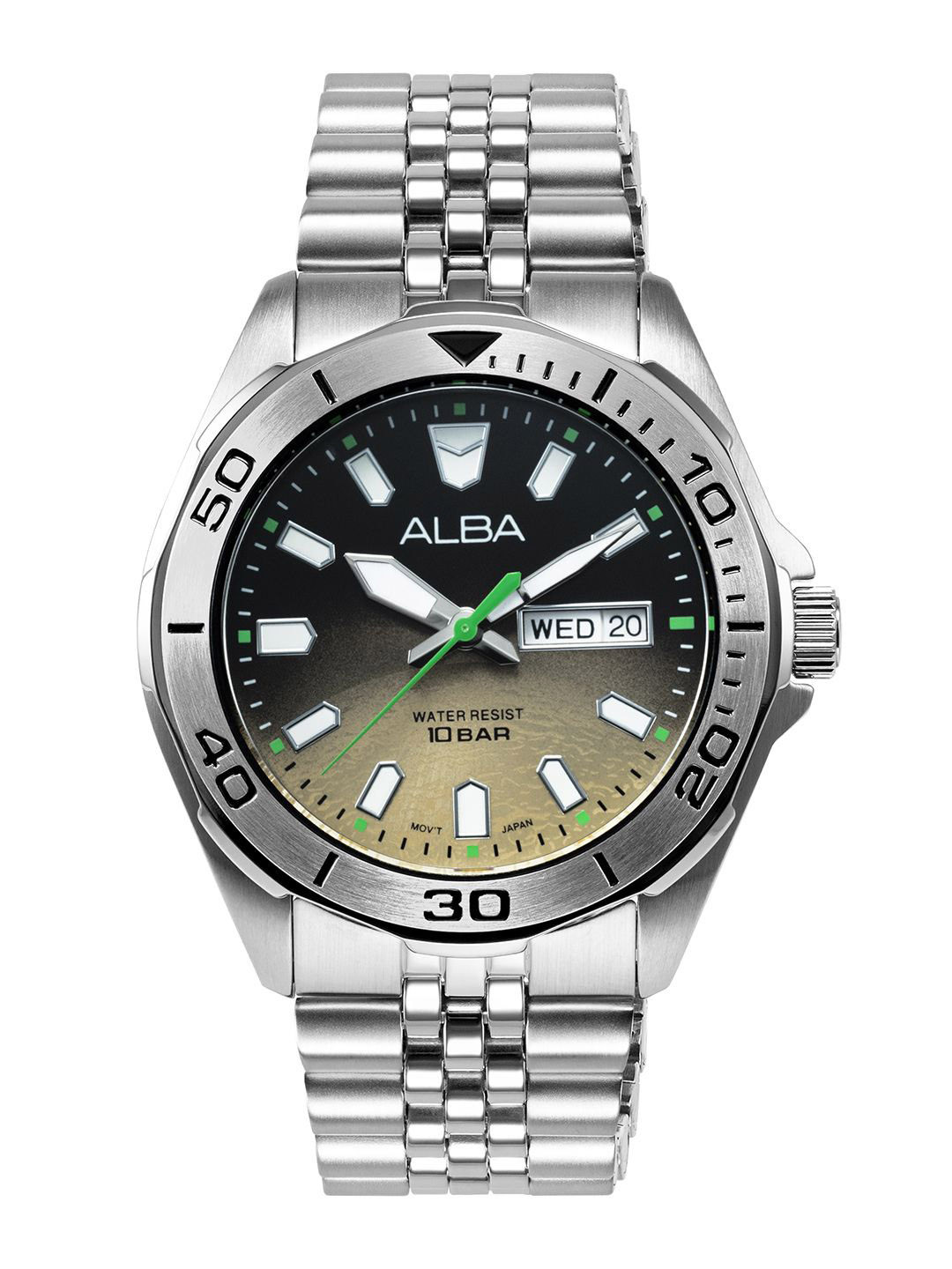 Alba by seiko Black & Begie dial Gravity Collection Gradation Saturn Motion Powered Watch AV3585X1