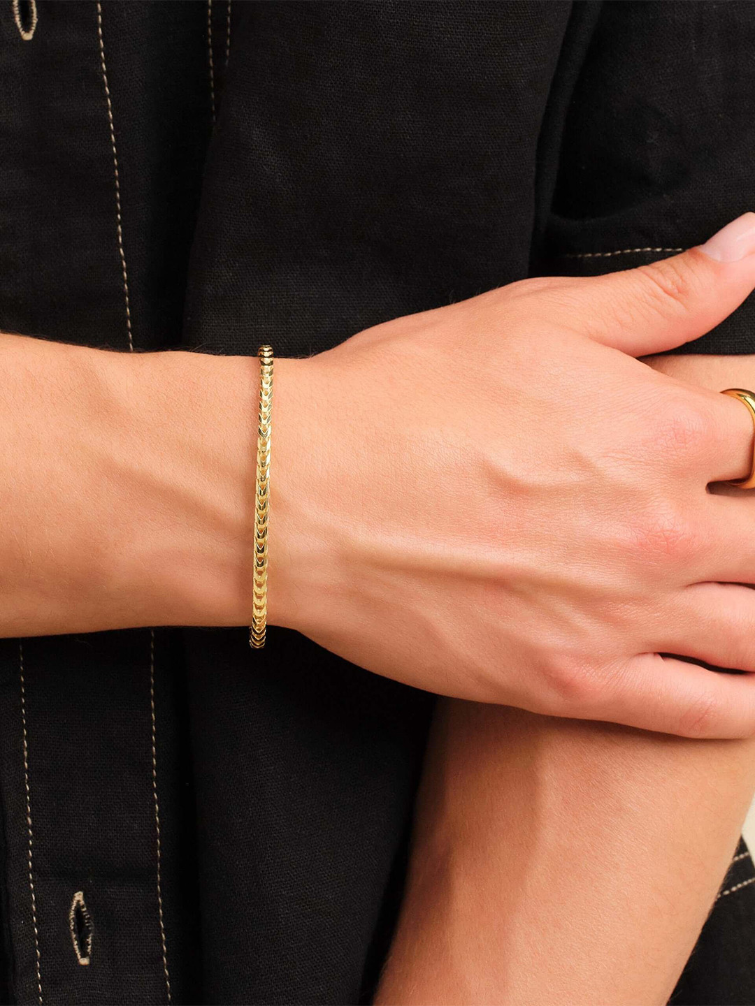 LITCHI Men Link Bracelet with Lobster Closure