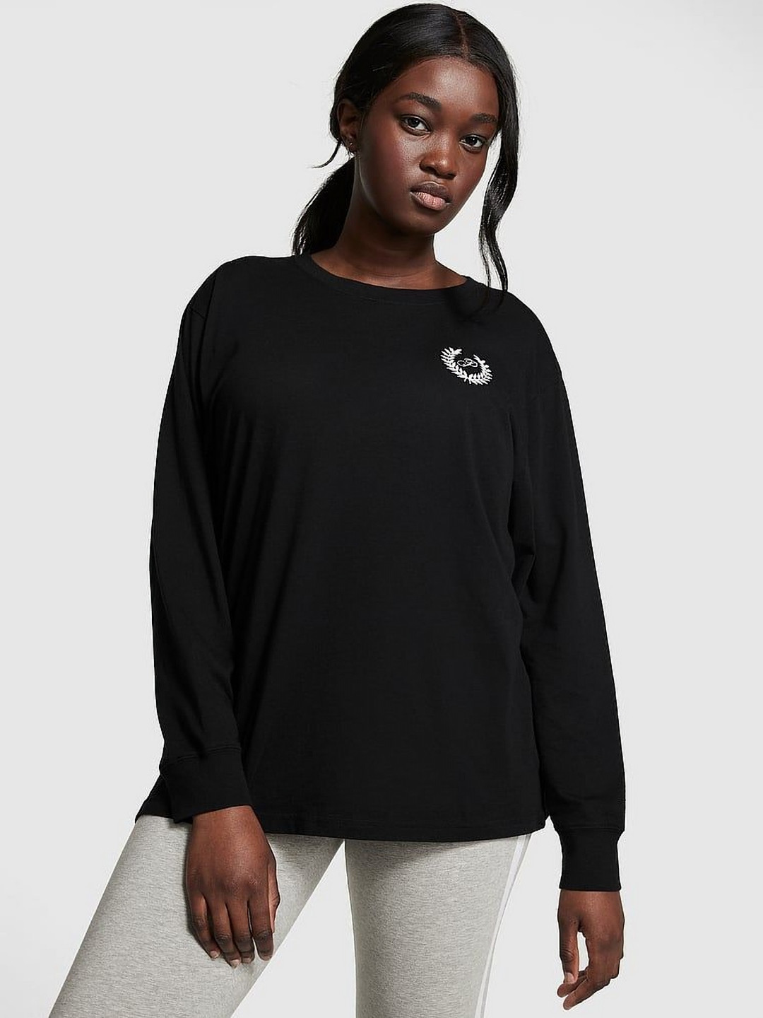 Victoria's Secret Long Sleeves Round Neck Oversized T-shirt