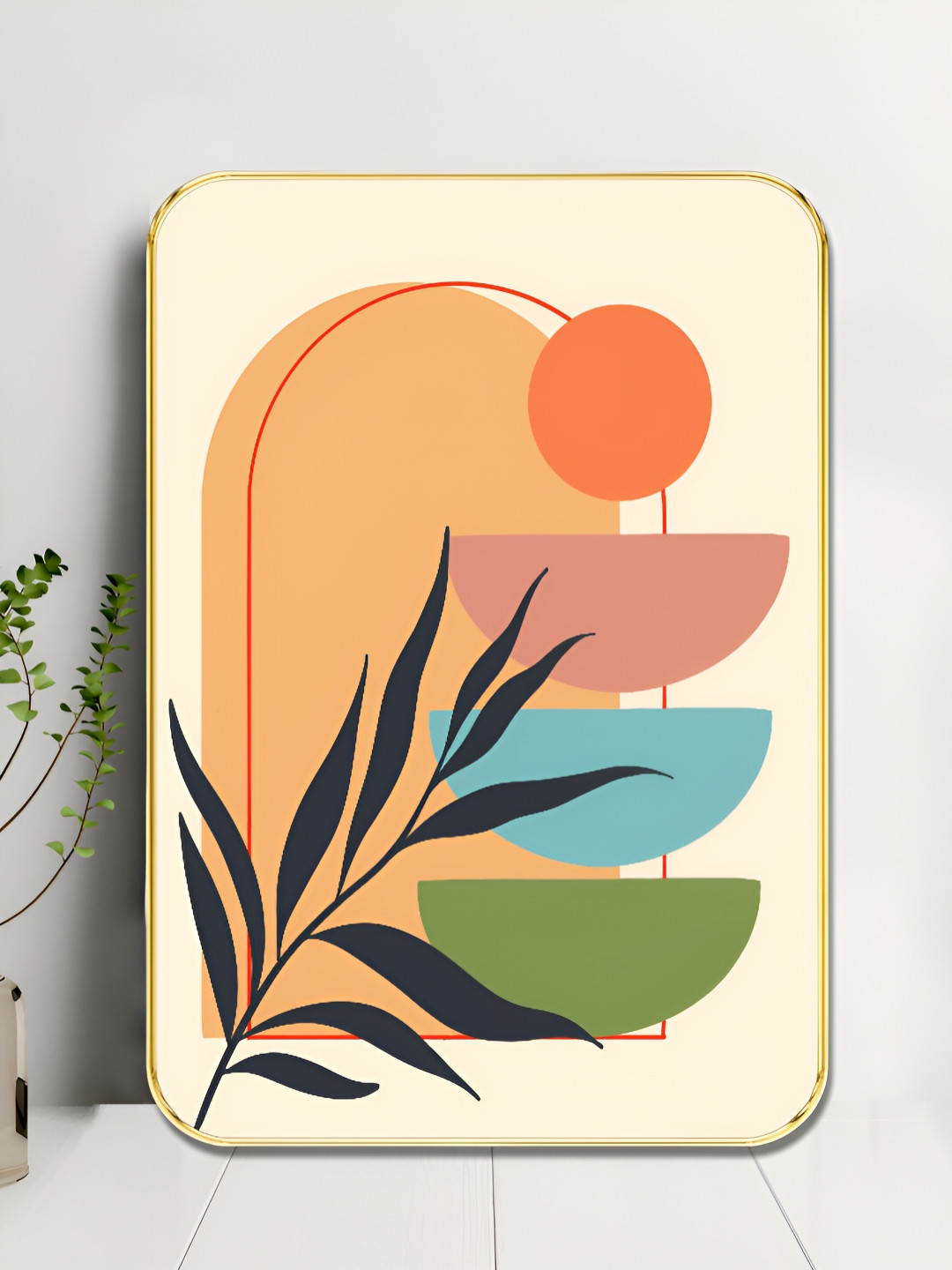 Myntra Elegant Homes Abstract Leaf Wood Wall Rectangle Paintings Wall Art - 18x24In