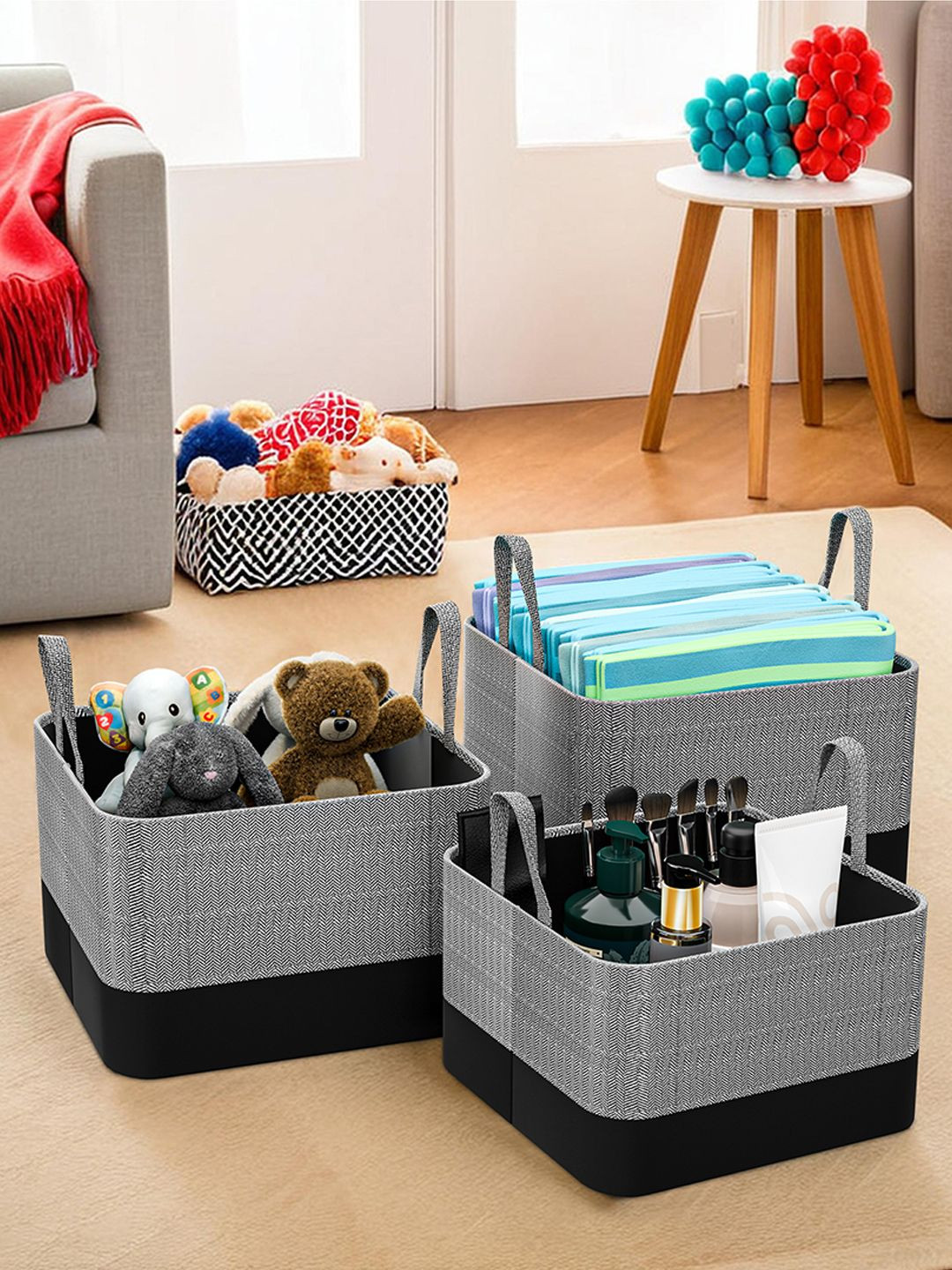 Kuber Industries  Set of 3 Foldable & Collapsible Storage Box for Clothes