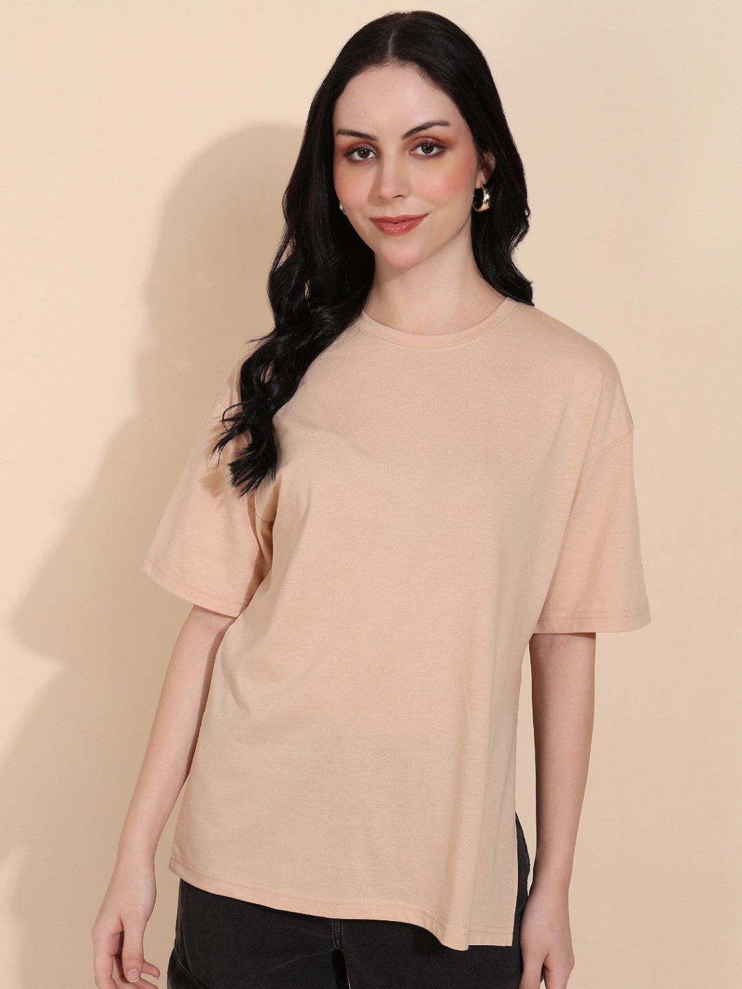 Adyavastram Carniwal Drop-Shoulder Sleeves Cotton Oversized T-shirt