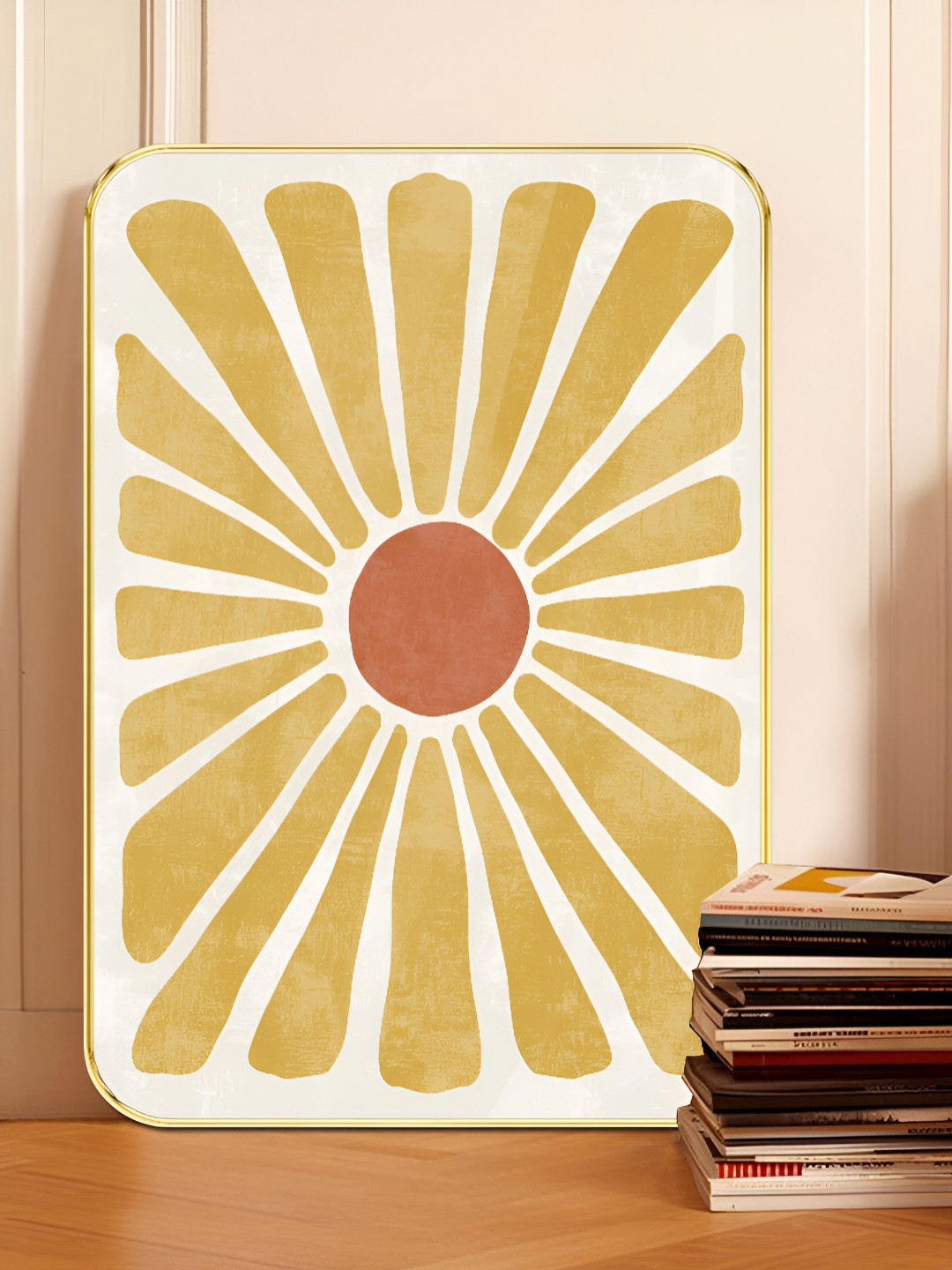 Myntra Elegant Homes Retro Daisy Wood Wall Rectangle Paintings Wall Art -18 x 24 In