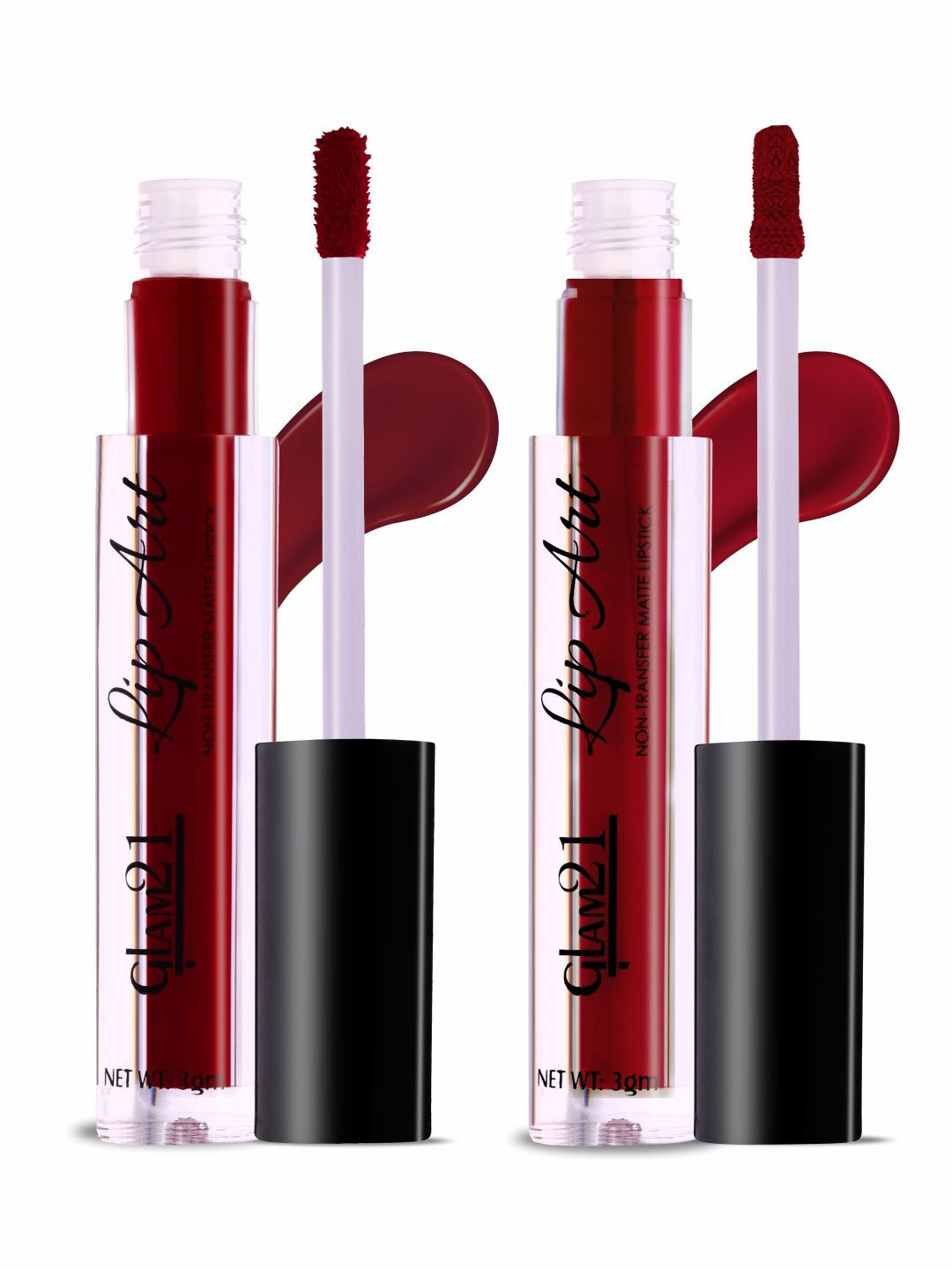 GLAM21 Set Of 2 Lip Art Non Transfer Liquid Lipstick - 3 g Each-Maroon Chic-Burnt Red