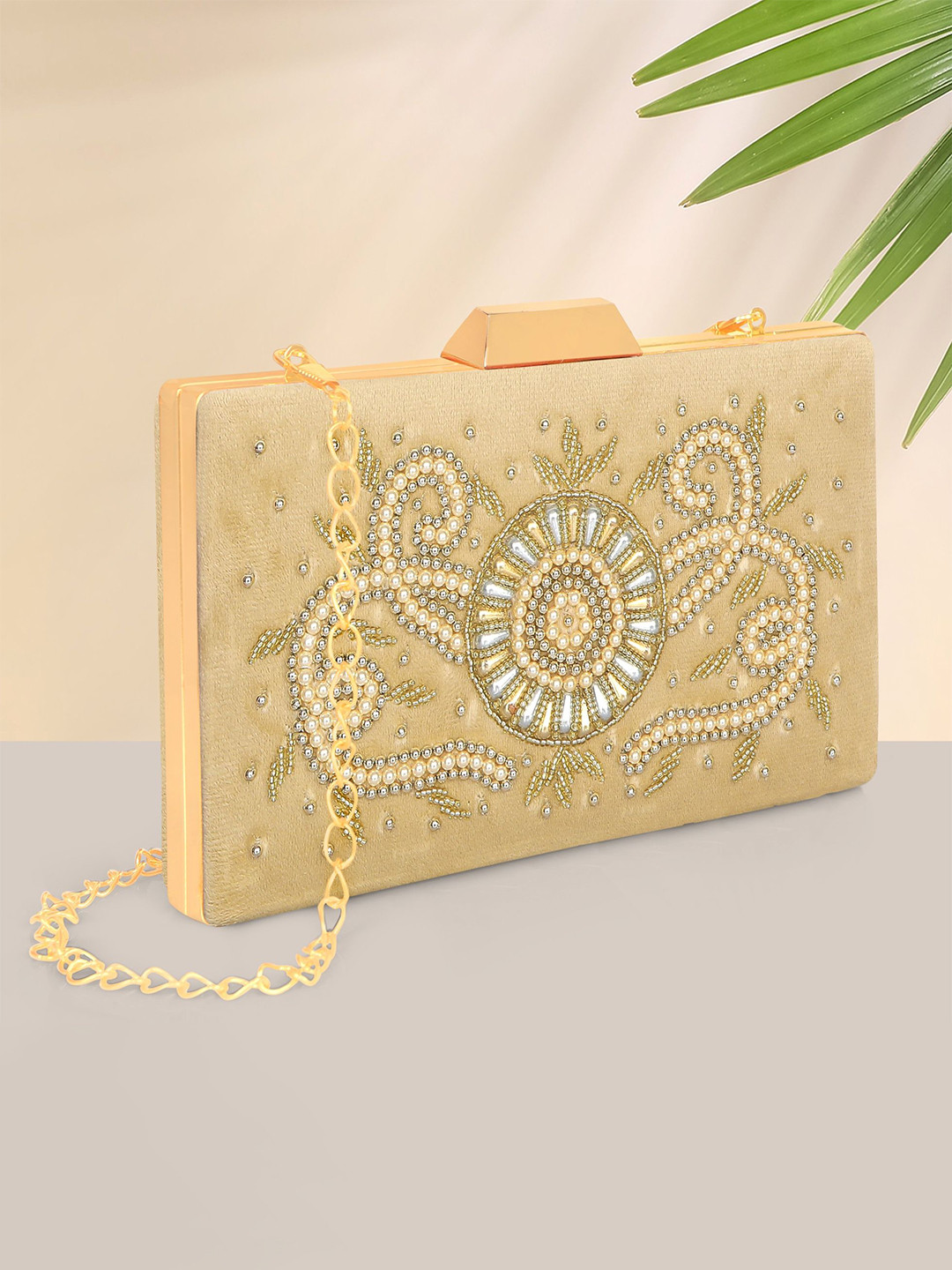 MISHA Embroidered Box Clutch