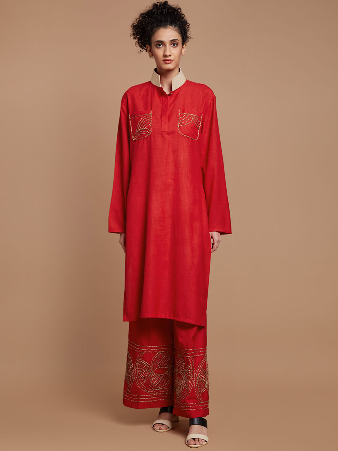 Chhaya Gandhi Design Studio Embroidered Tunic With Trousers Co-Ords