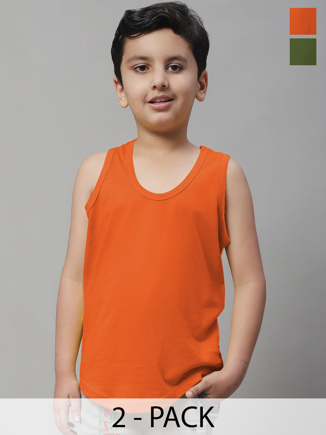 Friskers Boys Pack Of 2 Pure Cotton Basic Vests 070525KDC-08-34