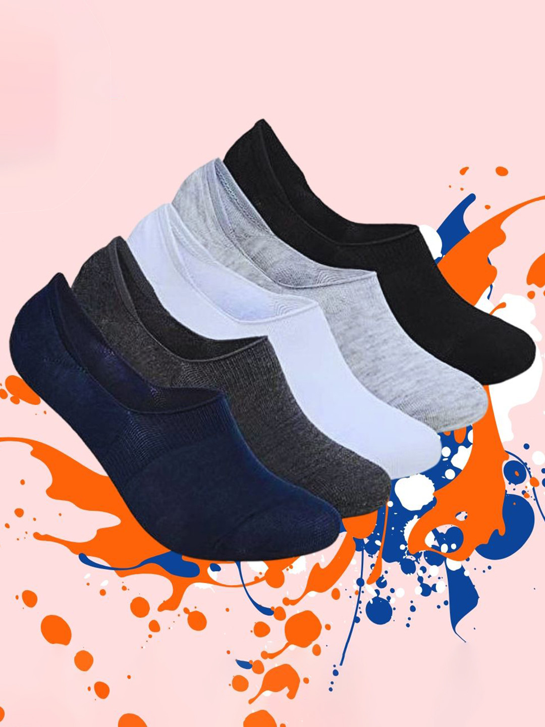 MJE Men Pack Of 5 Durability Shoe Liners Socks