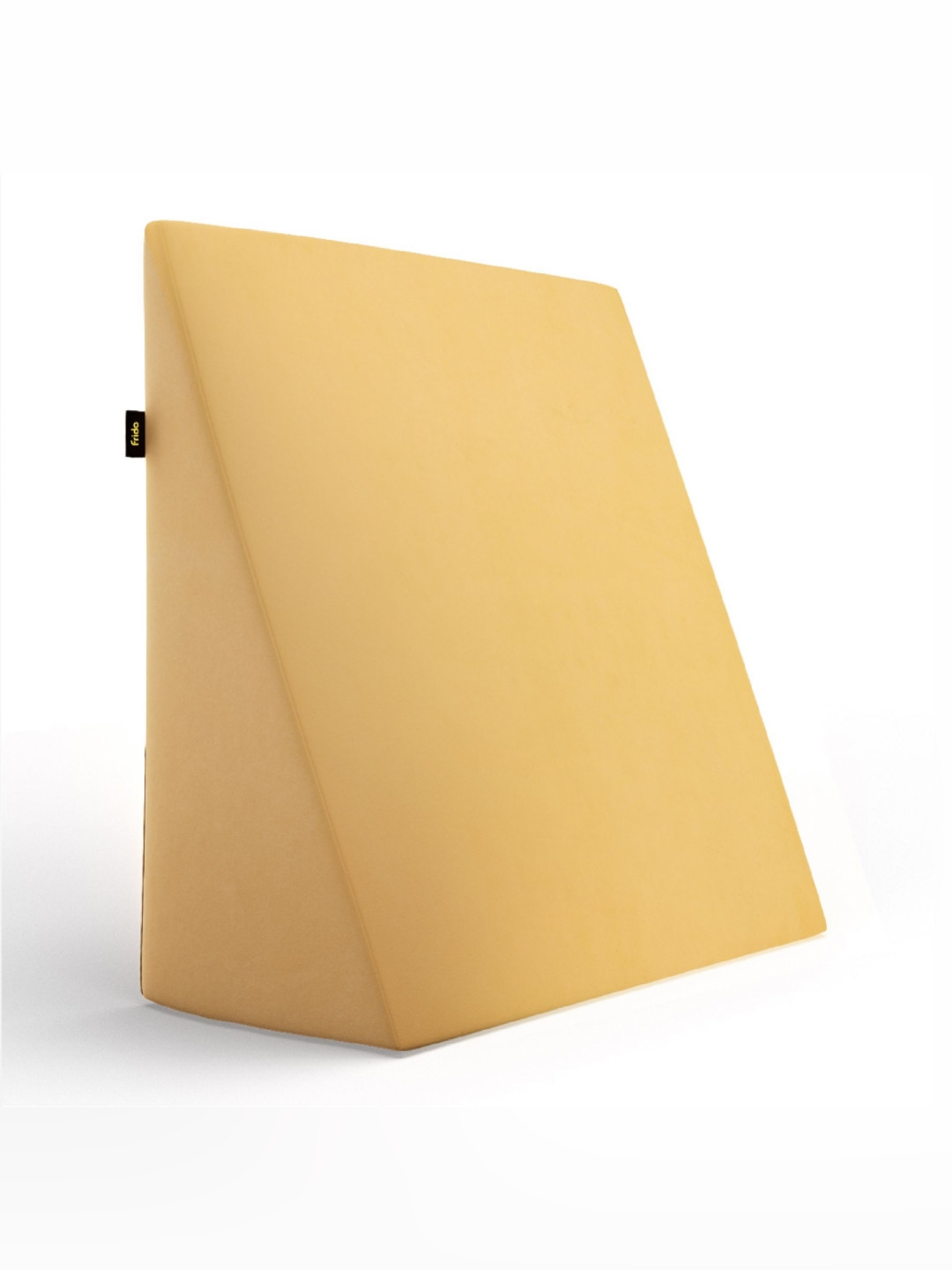 FRIDO Yellow Solid Faux Velvet Medium Memory Foam Sleep Pillow-51 x 50 x 25 cm