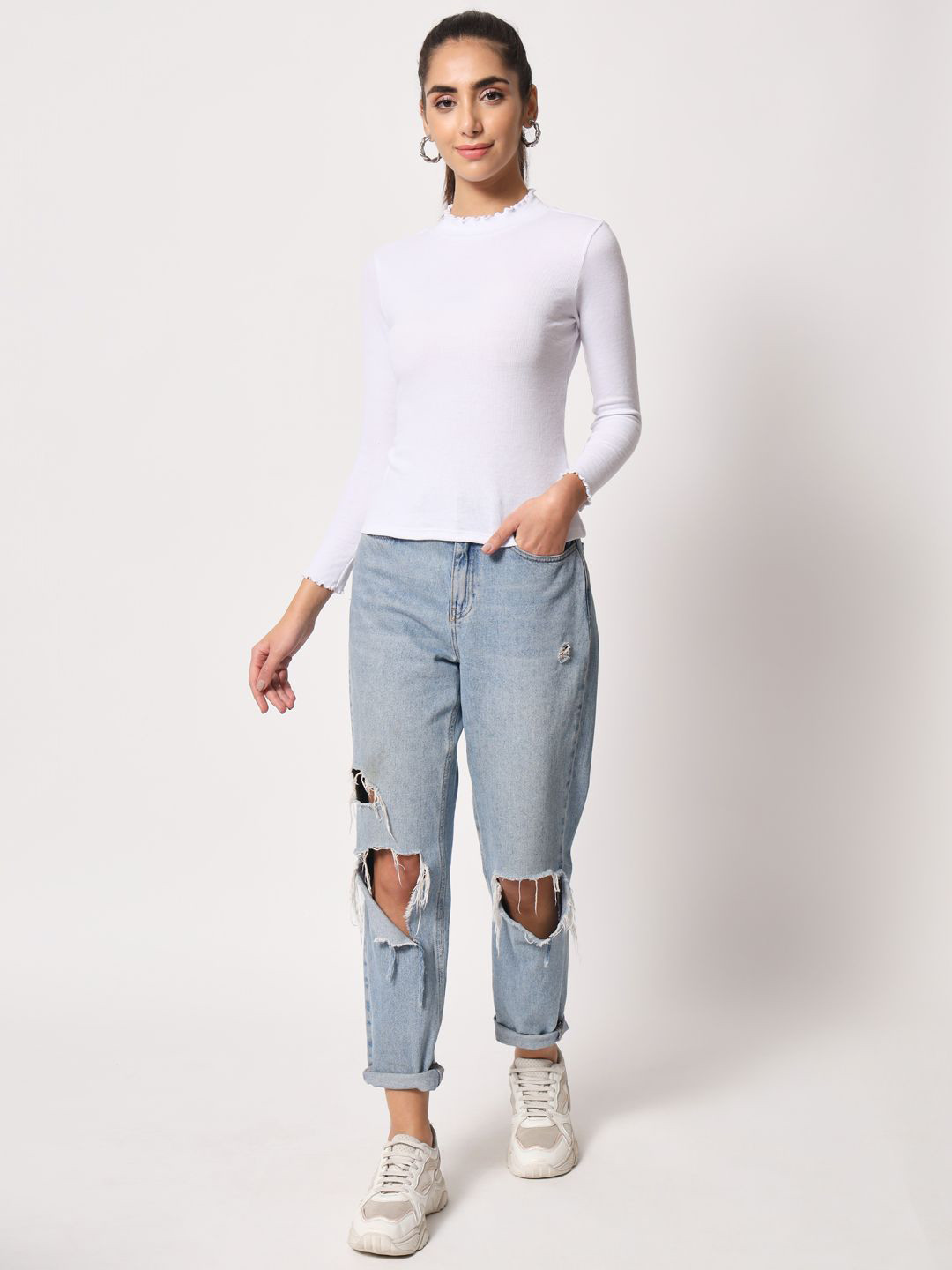 LE BOURGEOIS High Neck Pure Cotton Top