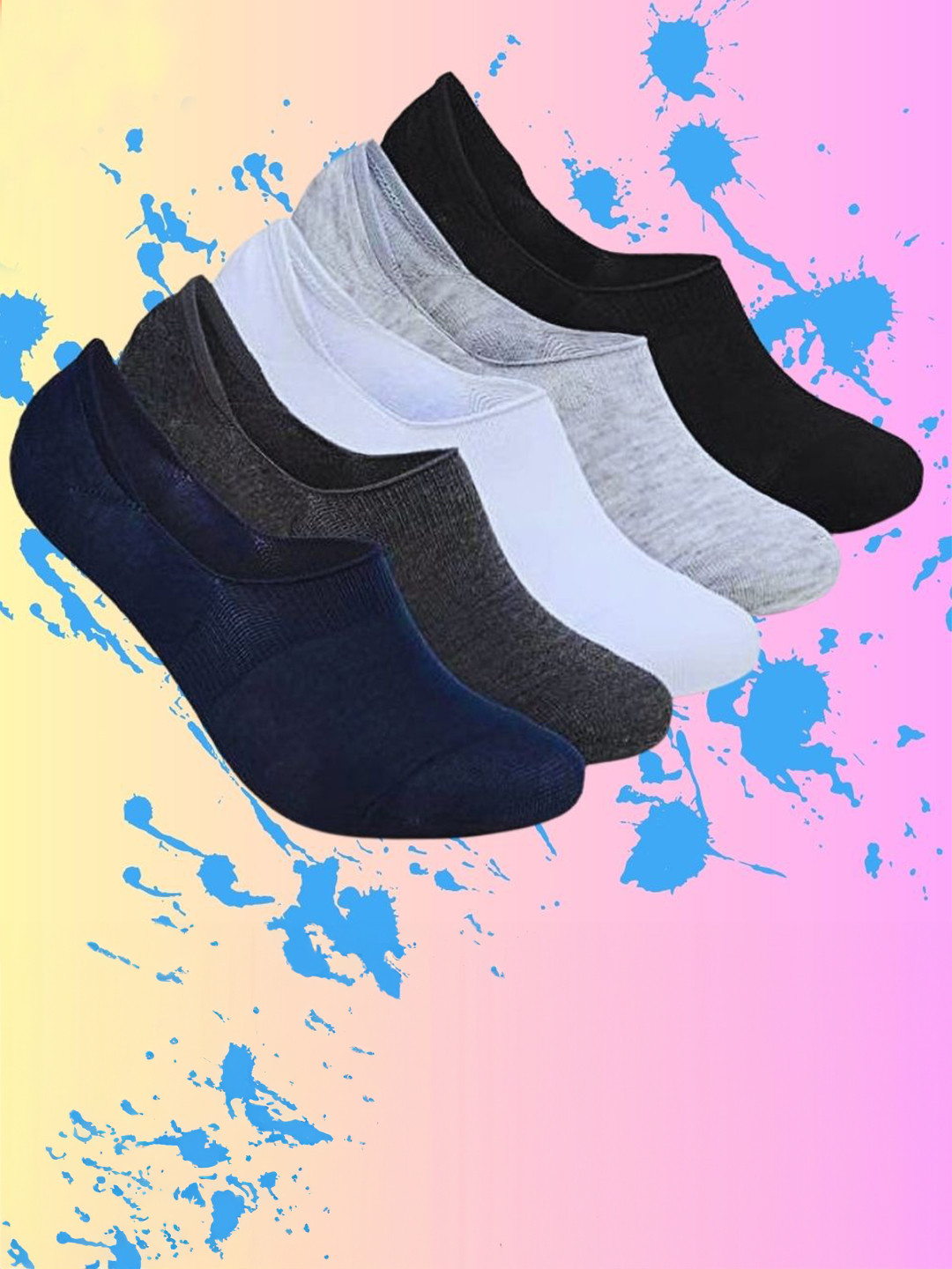 MJE Men Pack Of 5 Cotton Shoe Liners Socks
