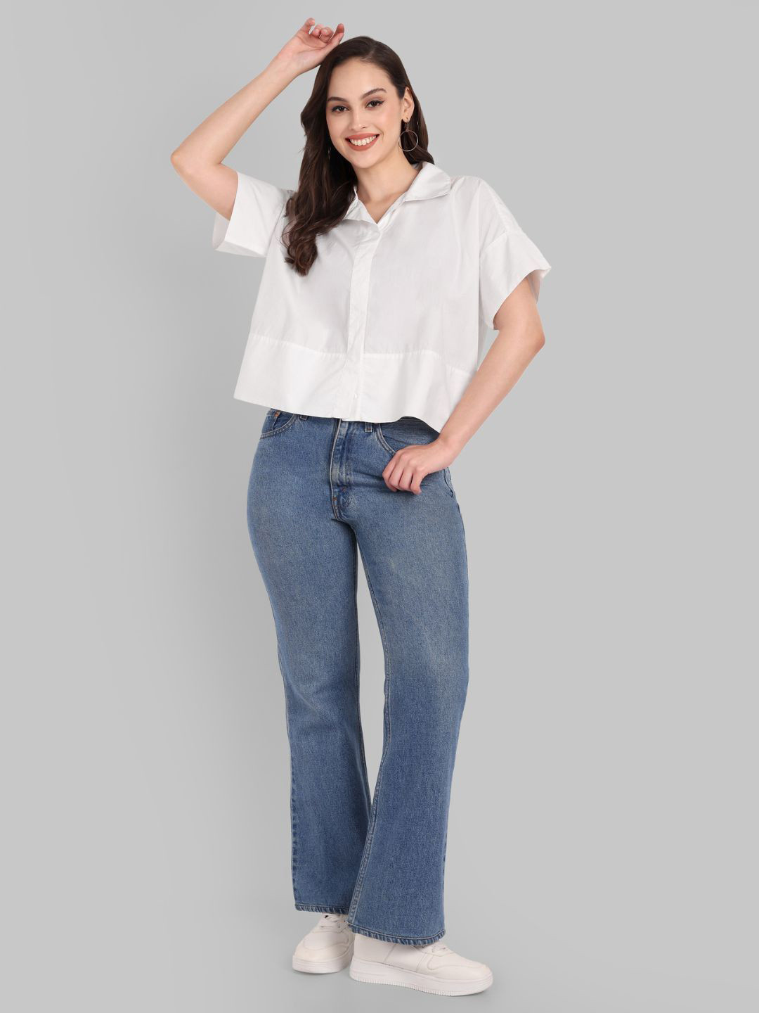 Mera Rang Cotton Boxy Crop Top