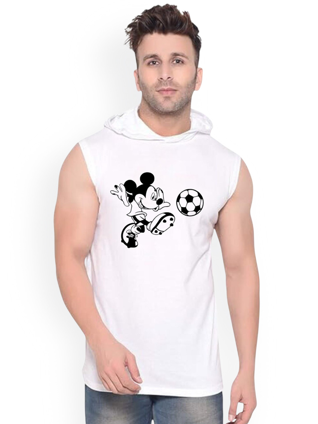 Fashnobic Cotton Mickey Mouse Printed Gym Vests K__print-17_gym_vest_white