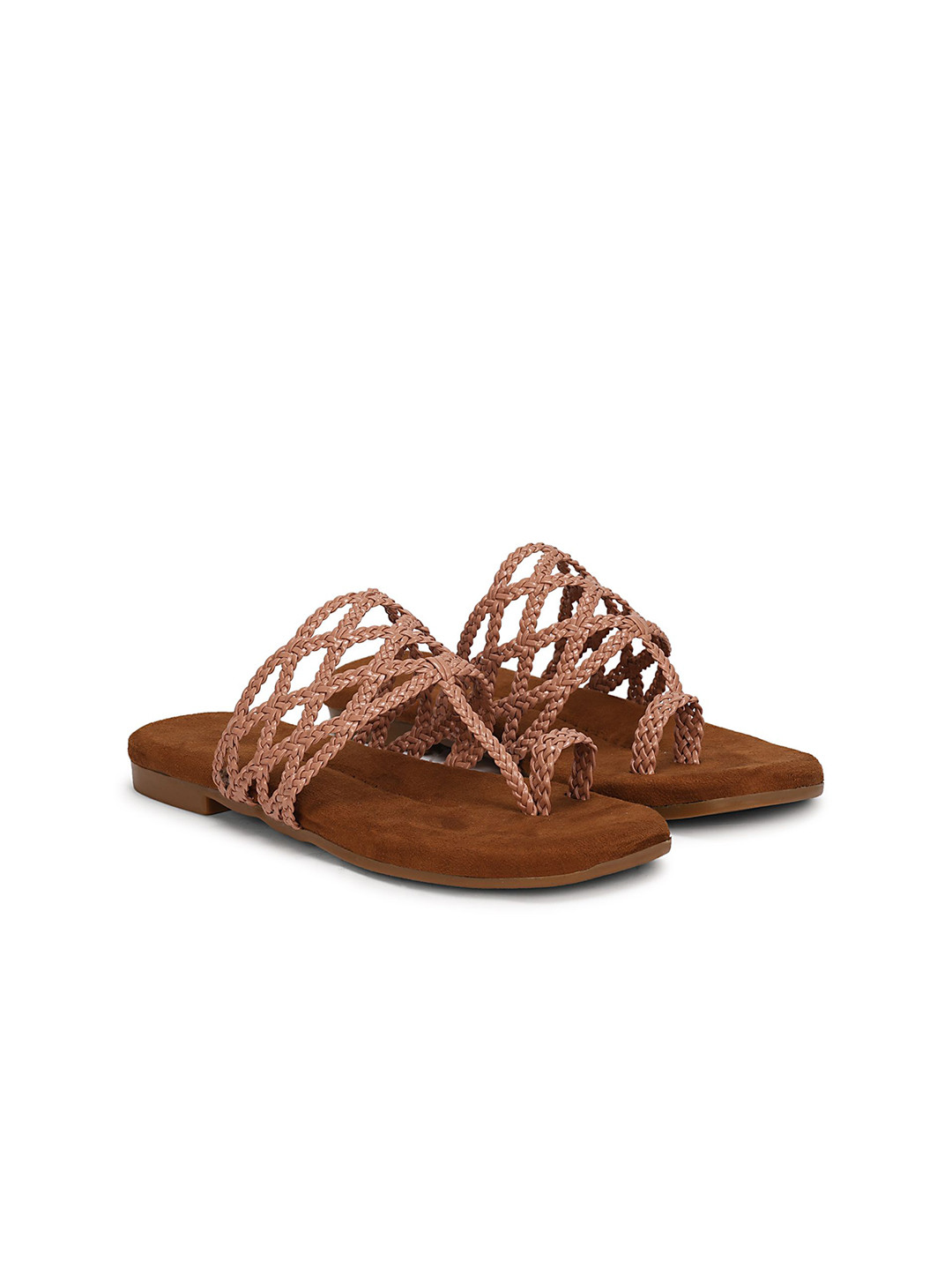Ishransh Textured Open Toe Flats