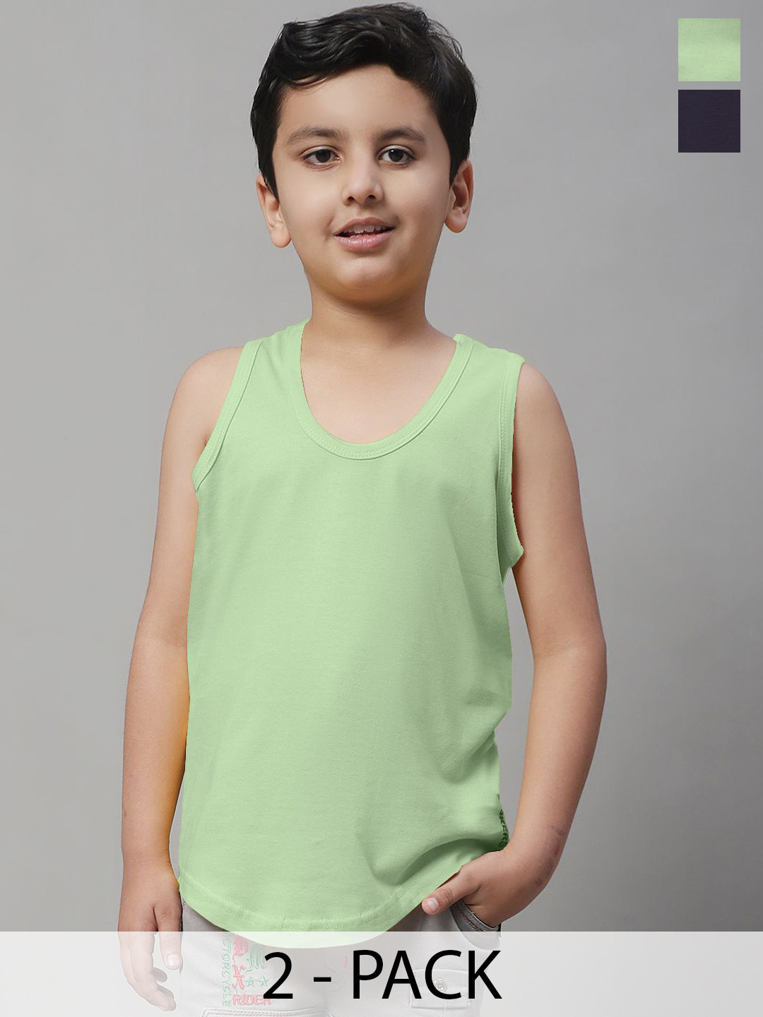 Friskers Boys Pack Of 2 Cotton Basic Vests 070525KDC-17-33