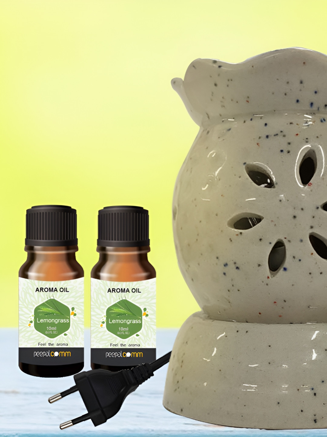 PEEPALCOMM 3Pcs White Electric Flower Round Diffuser Scented Aroma Oil - 10 ml