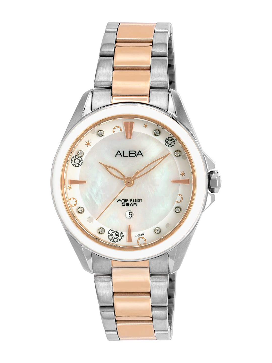Alba by seiko Women Pearly White Mother Of Pearl Dial Watch AH7DV1X1