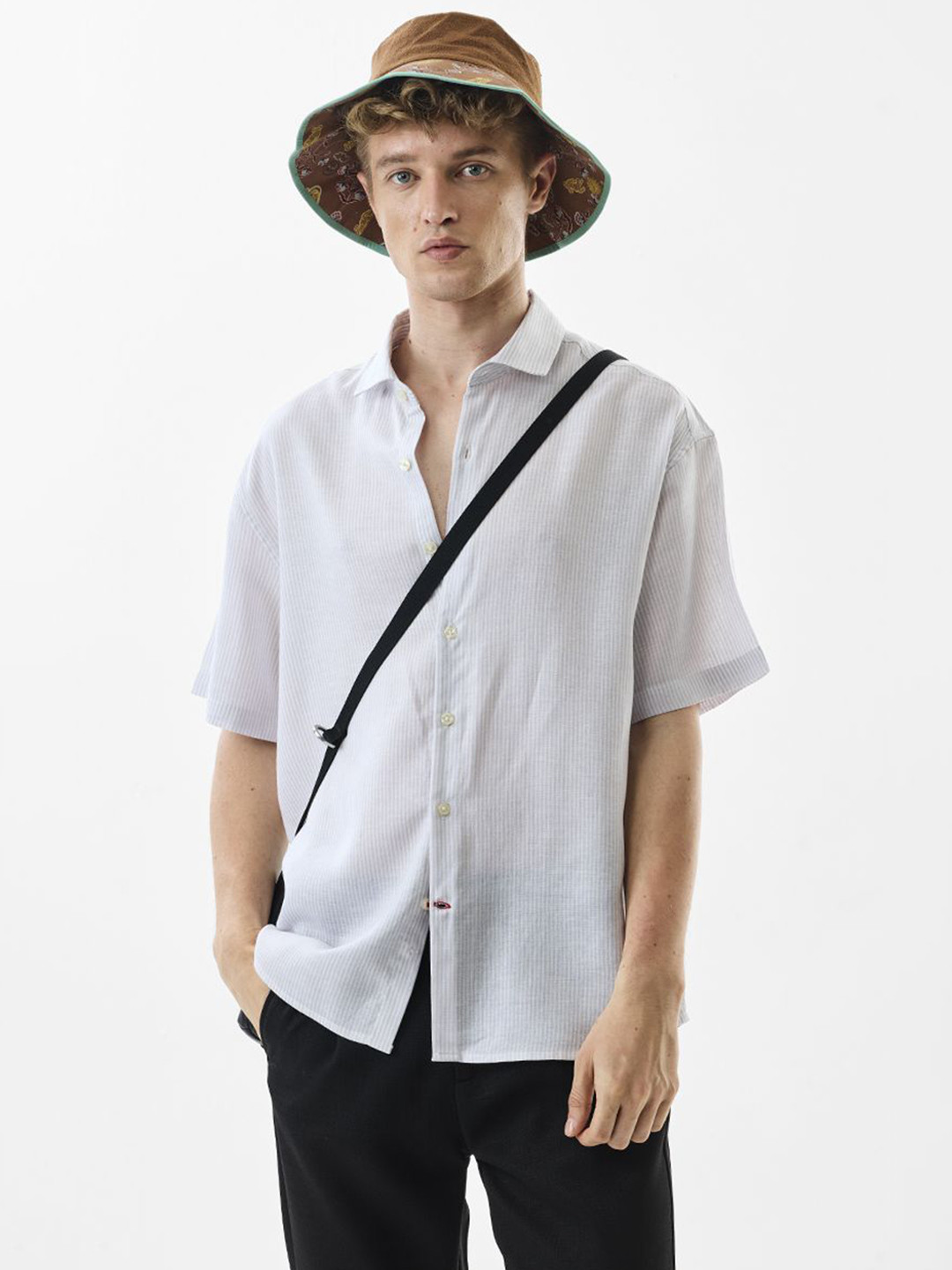 Snitch Oversized Fit Striped Shirt