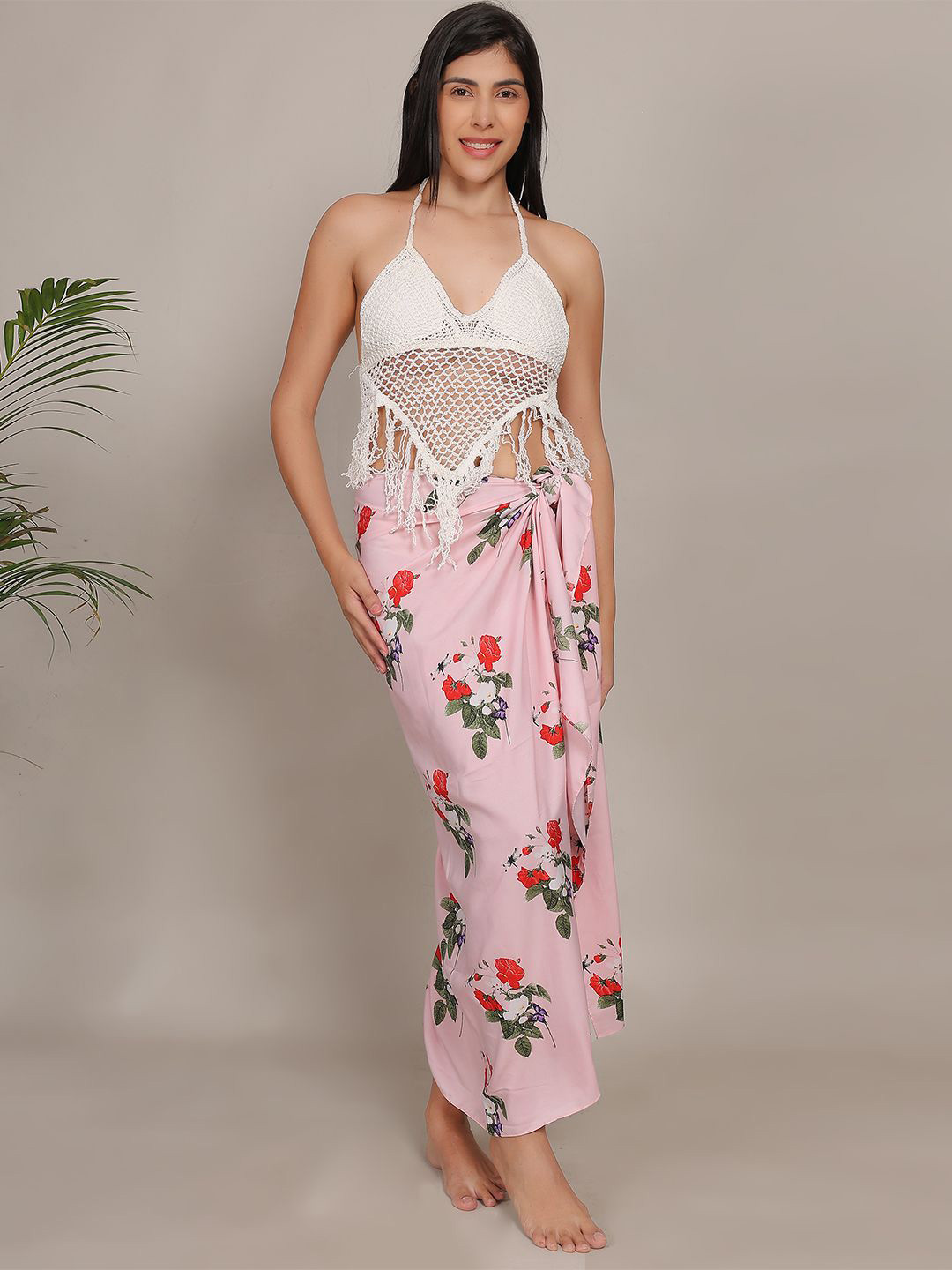 Fabme Shoulder Strap Crochet Bralette Top