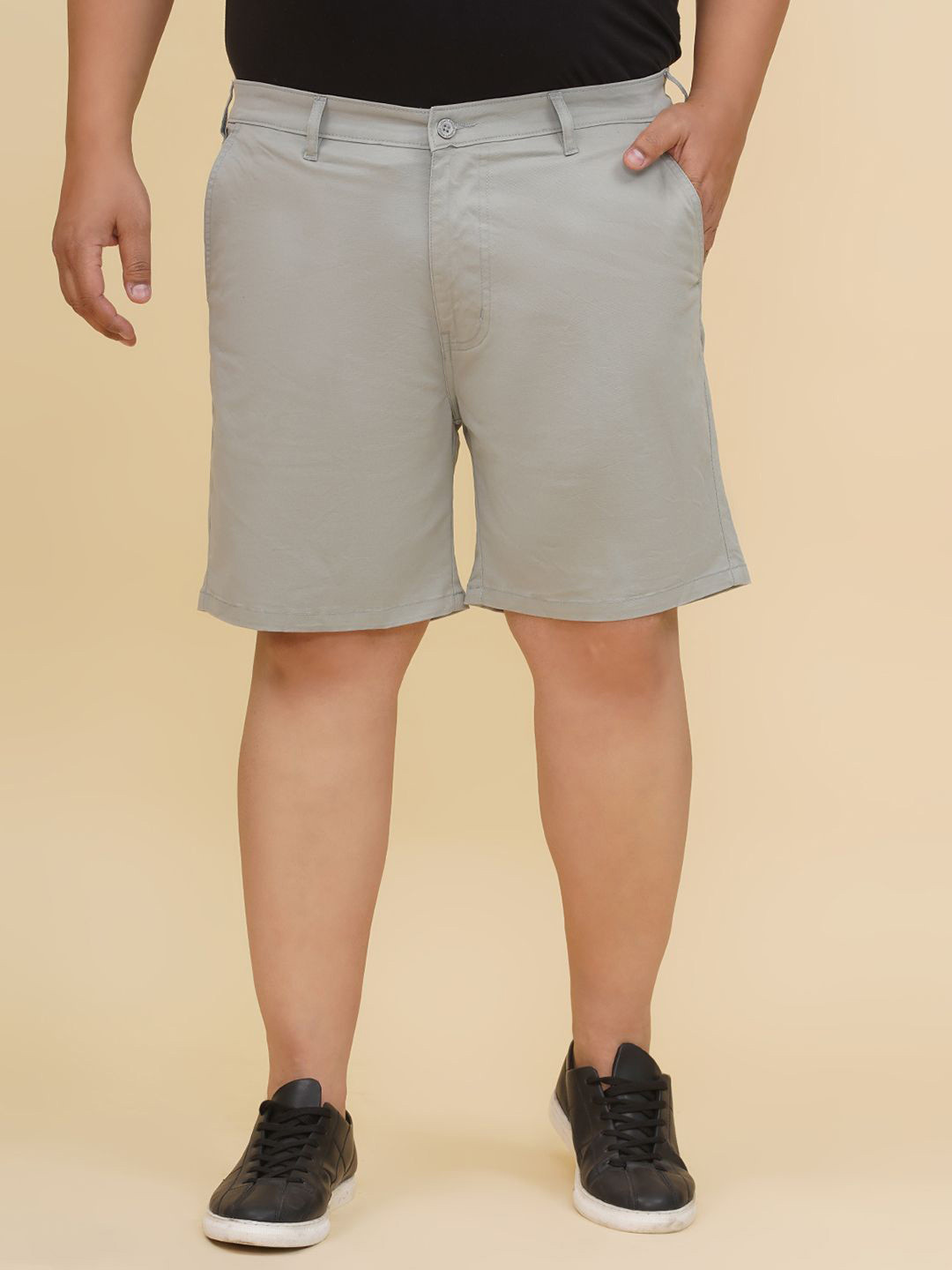 John Pride Plus Size Men Mid-Rise Stretchable Chino Shorts
