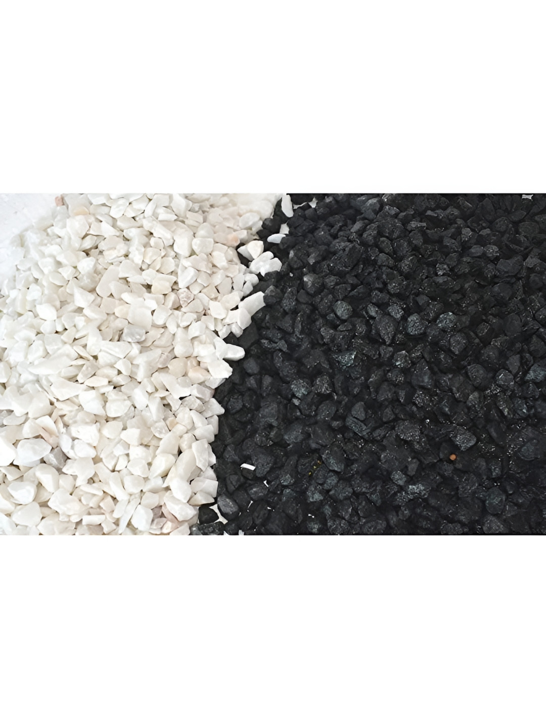 VANNEF White & Black Decorative Marble Chips for Aquarium Indoor & Outdoor Decoration