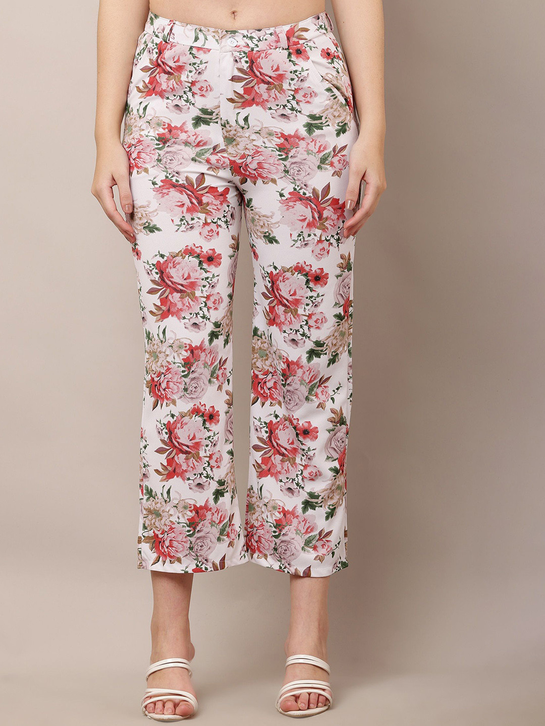Mast & Harbour Women Floral Printed Loose Fit Trousers