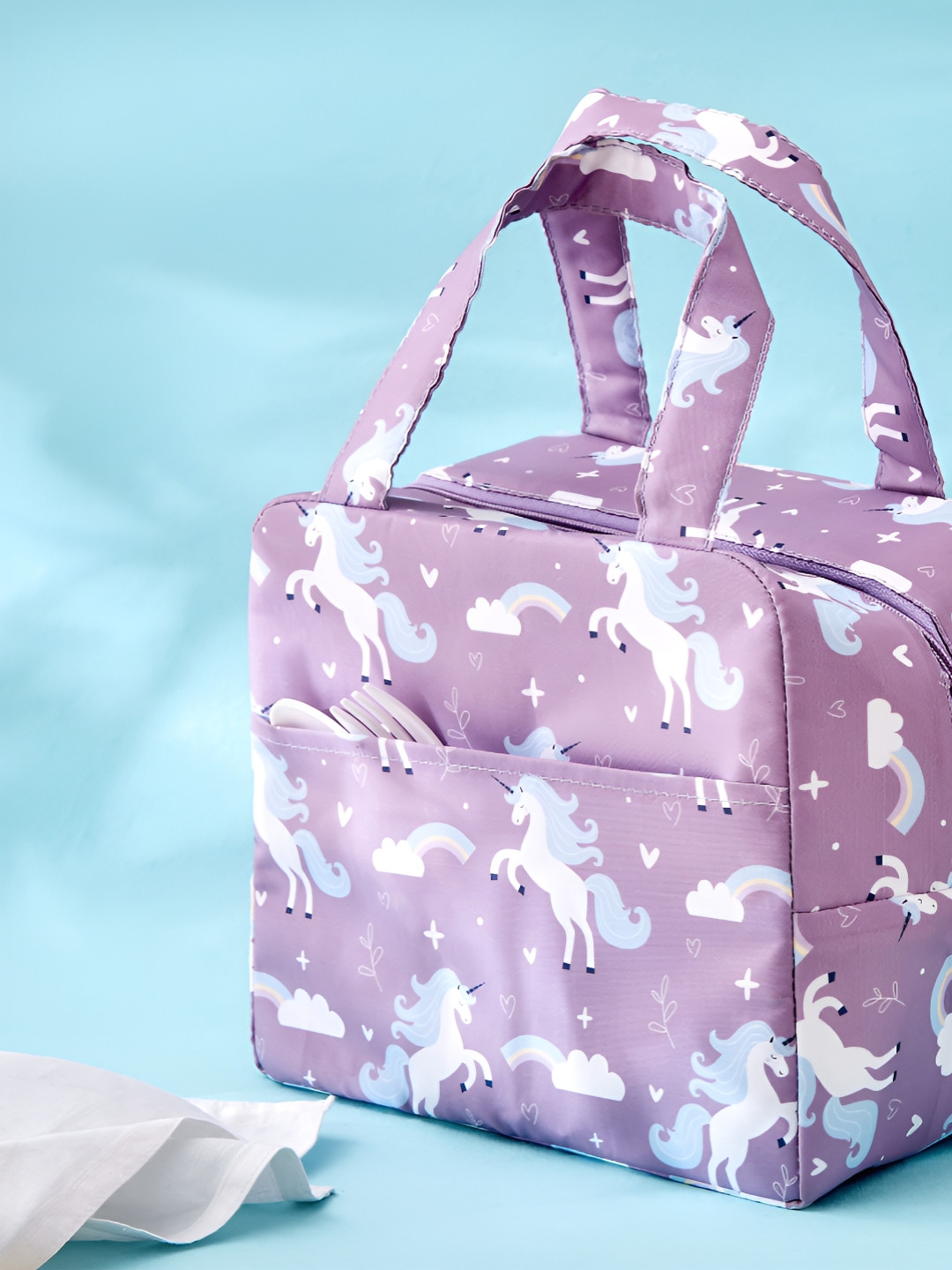 Home Centre Women Pink 2025 Fabric Lunch Box