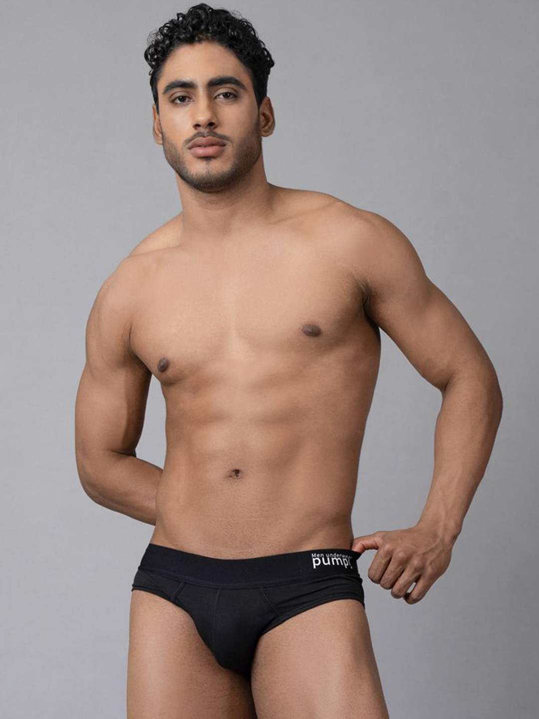 PUMP CLUB Mid-Rise Classic Basic Briefs ART5002-Black-M