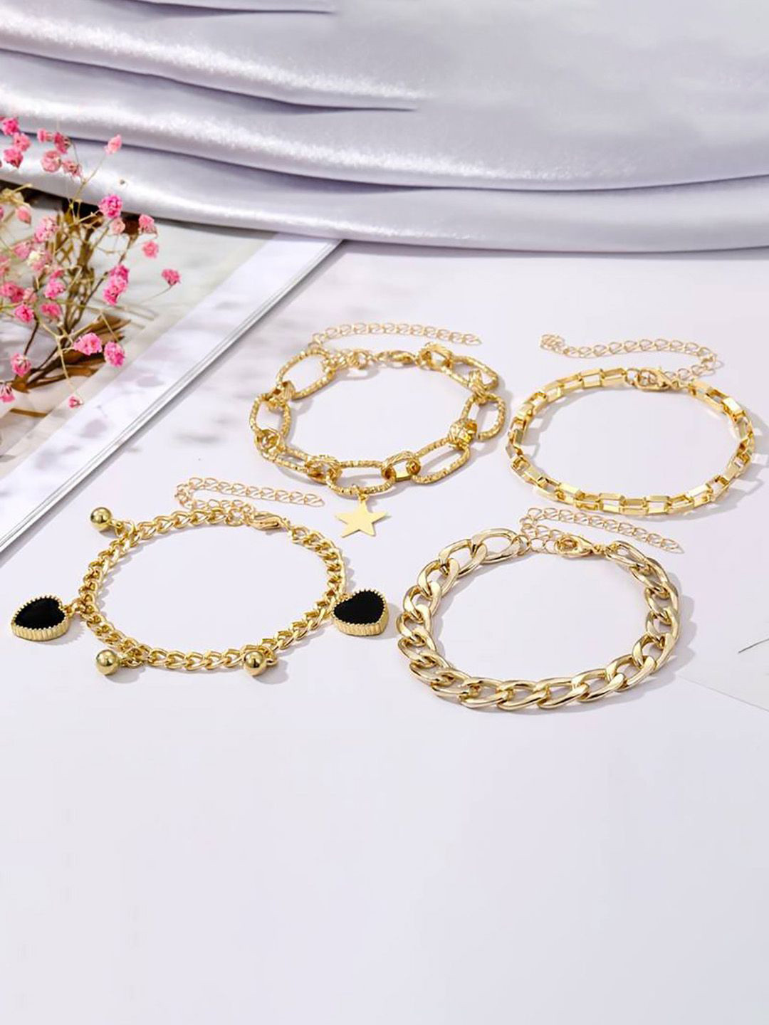 GOLDIWALA Women 4 Gold-Plated Link Bracelet