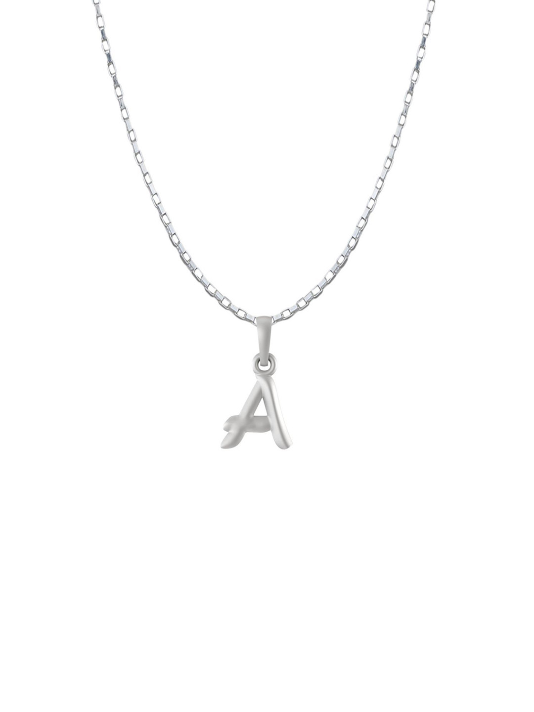 AKSHAT SAPPHIRE Men Contemporary A Alphabet Pendant with Box Chain