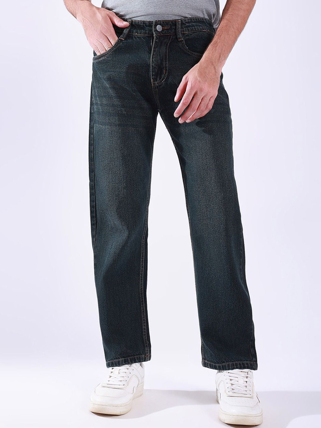 Hence Men Mid-Rise Cotton Baggy Loose fit Light Fade Jeans