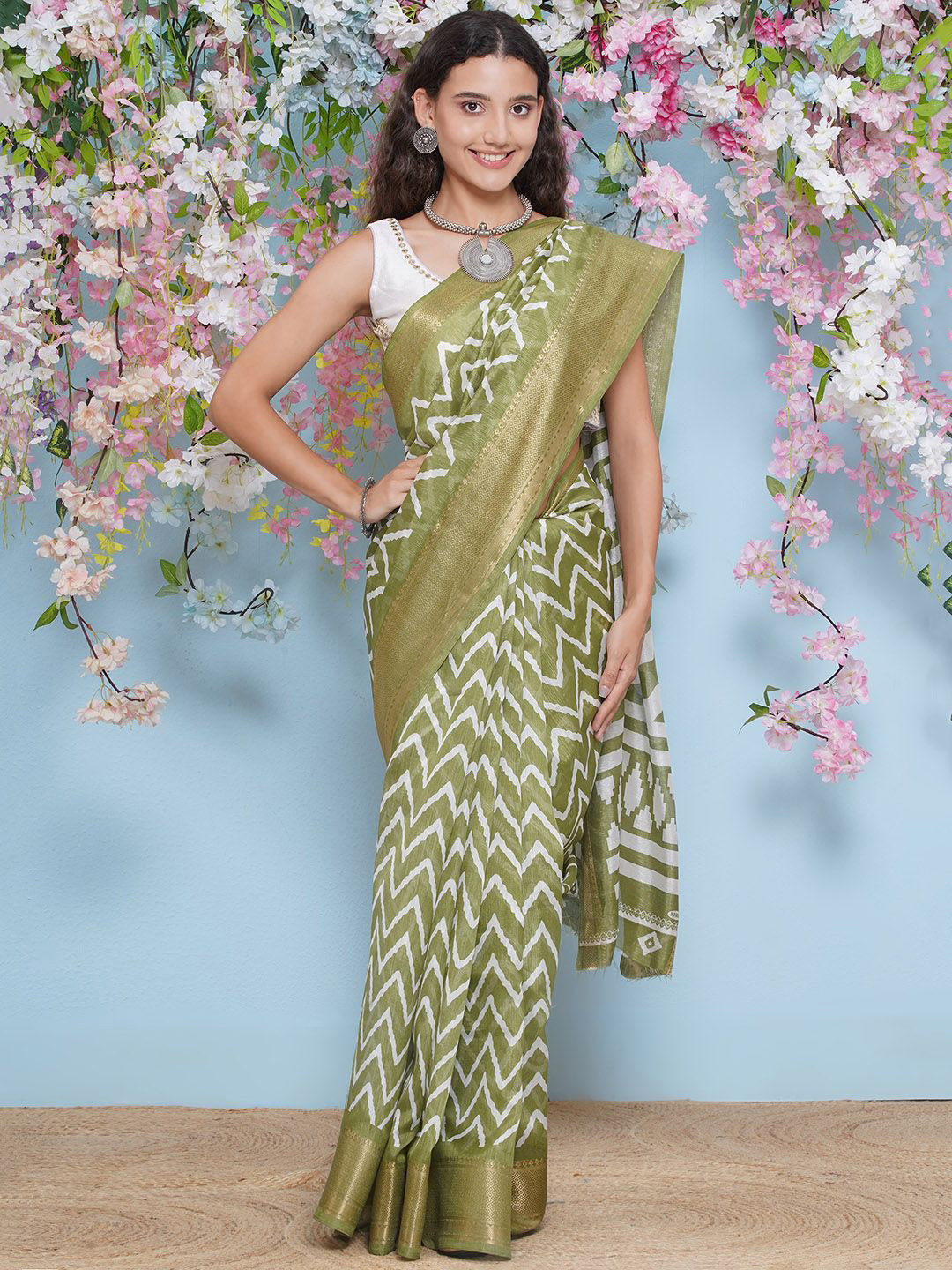 LABEL KASHI Zari Silk Cotton Saree