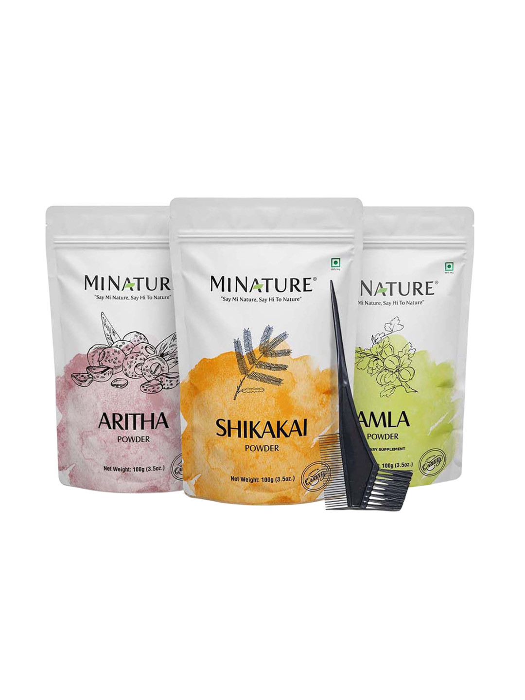MINATURE Amla Aritha & Shikakai Powder Combo - 100 g Each