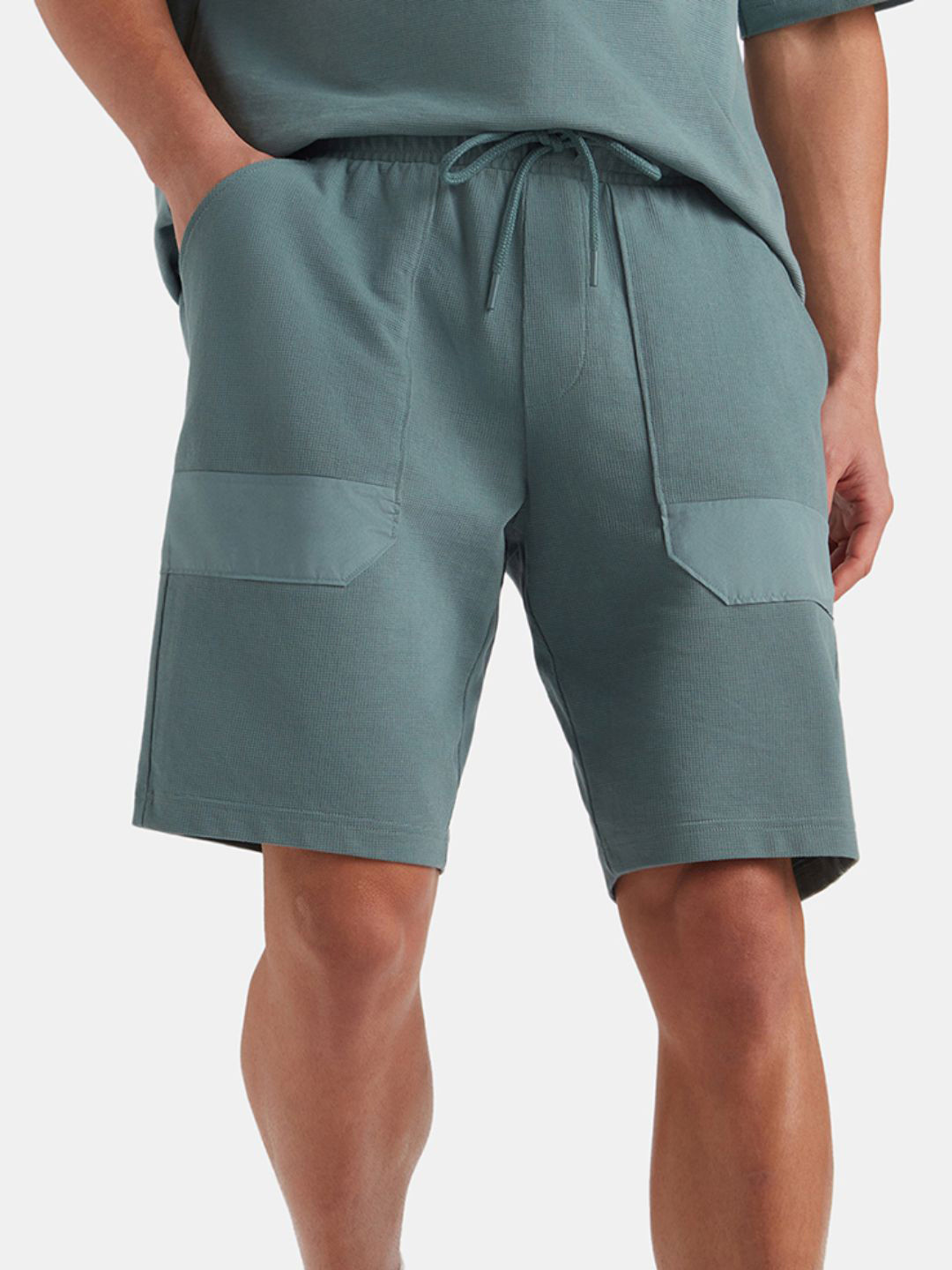 Jockey Groove Men Super Combed Cotton Textured Knit Shorts with Side Pockets - MZ09