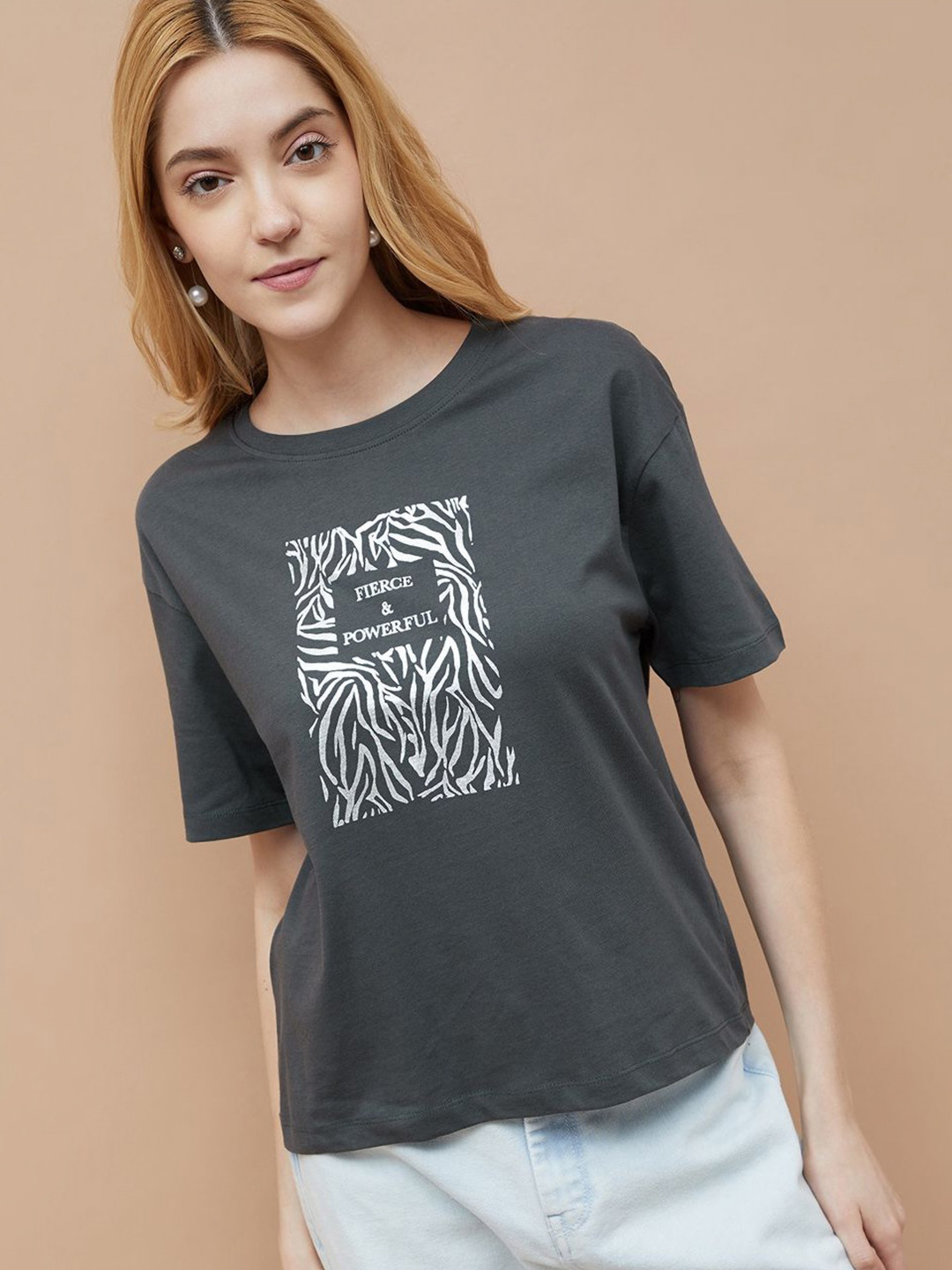 Fame Forever by Lifestyle People and Places Printed Pure Cotton T-shirt