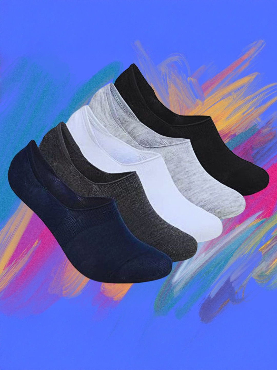 MJE Pack Of 5 Cotton Shoe Liners Socks