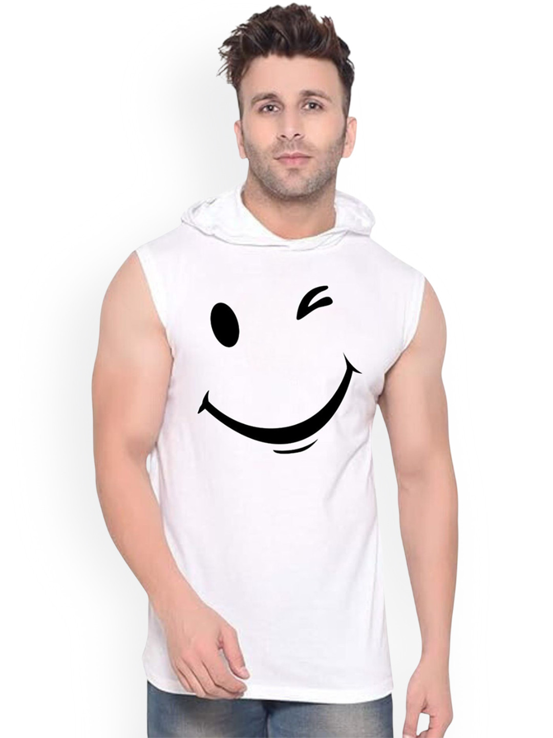 Fashnobic Trendy Smile Printed Gym Vest K__print-6_gym_vest_white