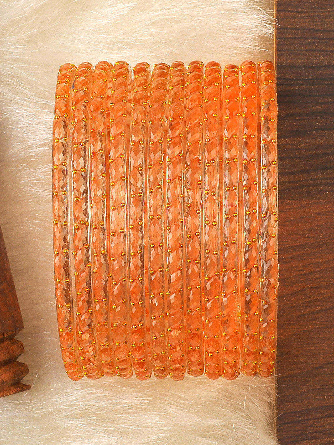 KOTTIAR CREATIONS Set Of 12 Glass Pearl Bangles