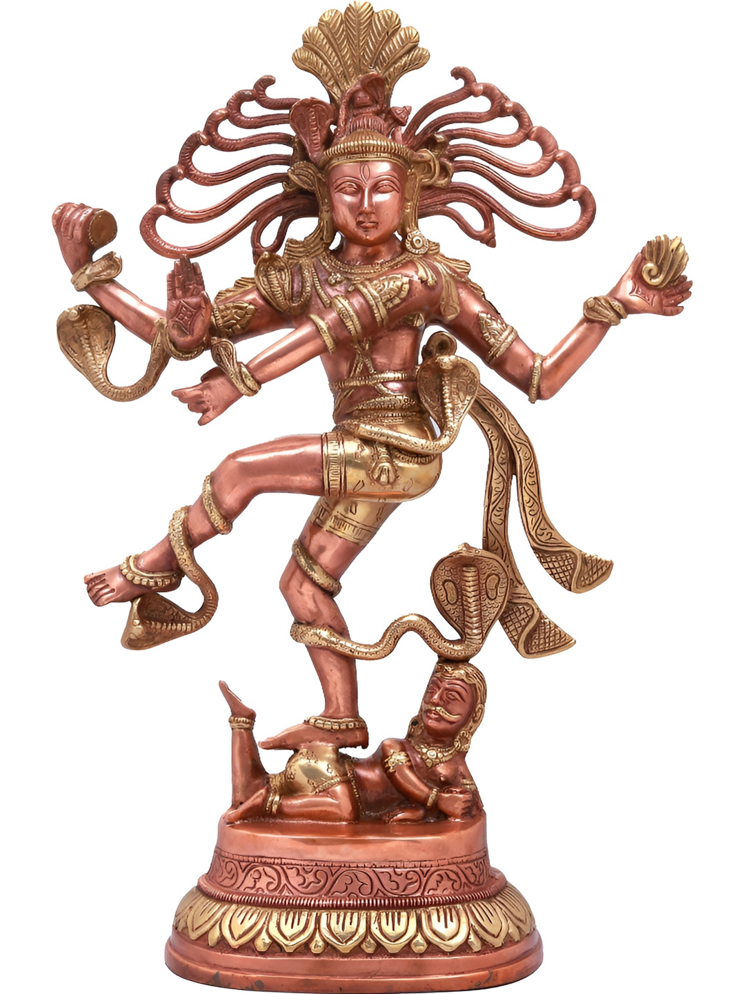 Exotic India Gold-Toned & Copper-Toned Religious Lord Shiva Nataraja Idol Showpiece