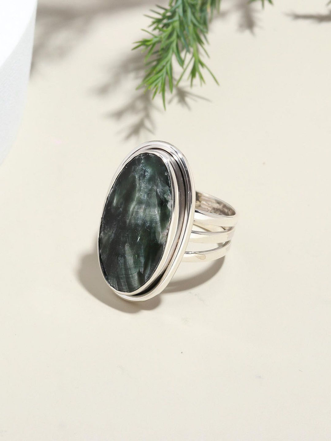 ORO ALMA Seraphinite Silver Ring