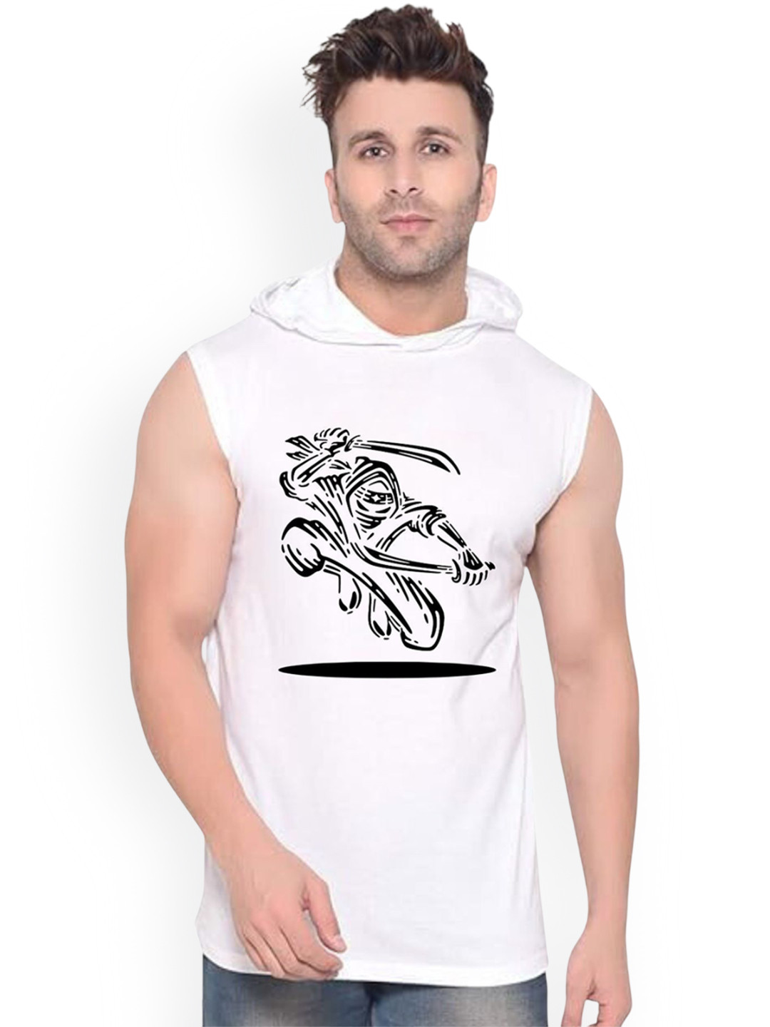 Fashnobic Ninja Printed Gym Vests K__print-33_gym_vest_white