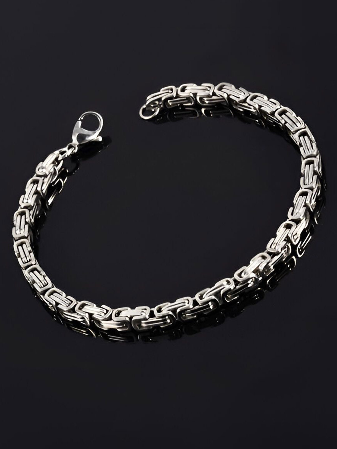 Minprice Men 6mm Mix Curb Stainless Steel Bracelet