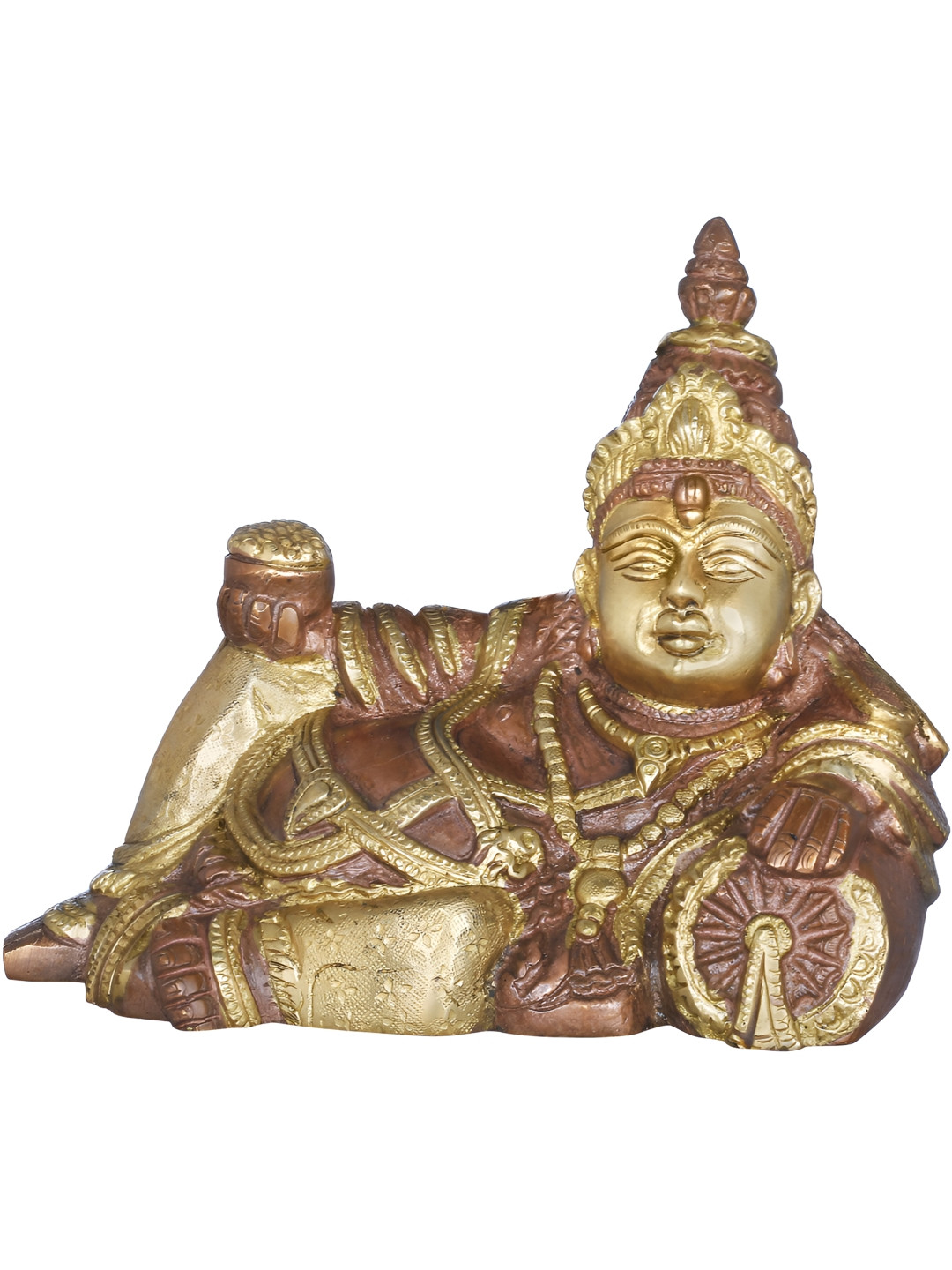 Exotic India Gold-Toned & Copper-Toned Religious Kubera Idol Showpiece