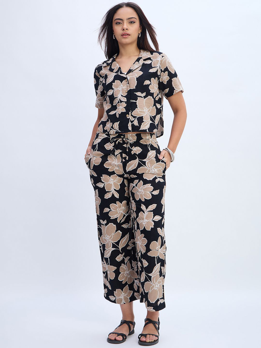 Nun Pure Printed Cotton Shirt With Trousers Co-Ords