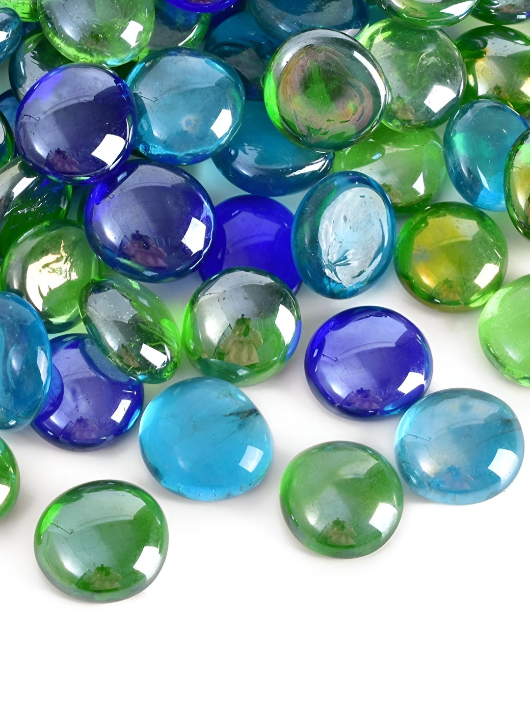 VANNEF(r) Aqua, Green& BlueDecorative Glossy Glass for Vase Fillers Home Decoration